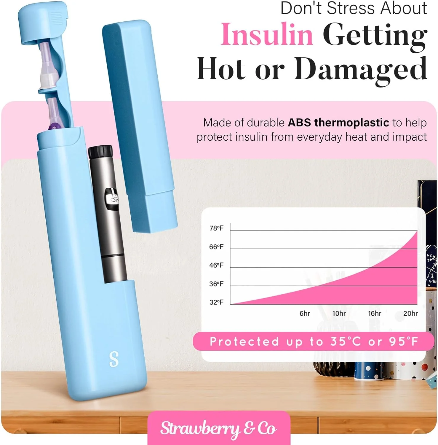 کیف خنک نگهدارنده انسولین STRAWBERRY & CO - دارای محفظه نگهداری سوزن و سازمان دهنده کنترل دما - مناسب برای نگهداری قلم های دیابتی، قلم های انسولین و سوزن ها - جمع و جور و ضد نشت کیف خنک نگهدارنده انسولین STRAWBERRY & CO - دارای محفظه نگهداری سوزن و سازمان دهنده کنترل دما - مناسب برای نگهداری قلم های دیابتی، قلم های انسولین و سوزن ها - جمع و جور و ضد نشت