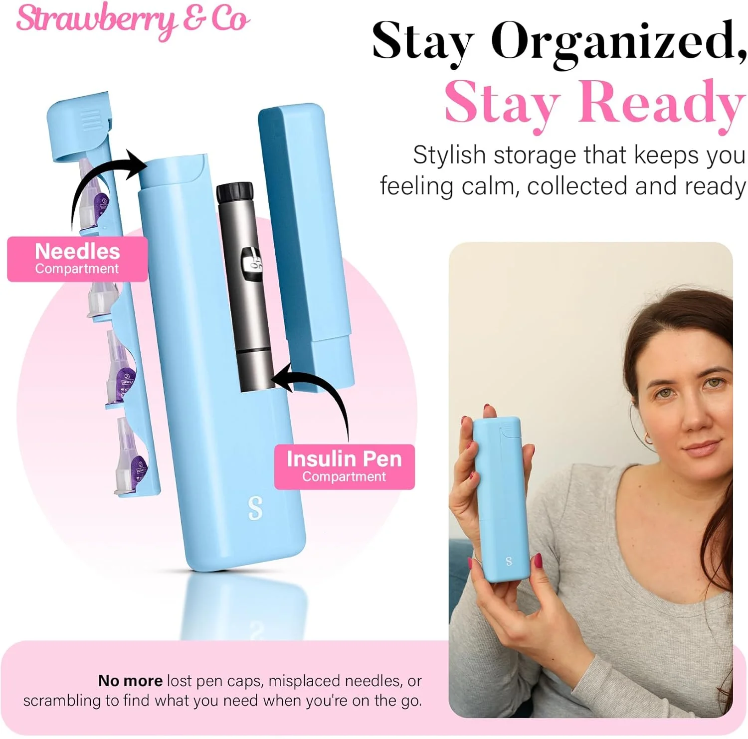 کیف خنک نگهدارنده انسولین STRAWBERRY & CO - دارای محفظه نگهداری سوزن و سازمان دهنده کنترل دما - مناسب برای نگهداری قلم های دیابتی، قلم های انسولین و سوزن ها - جمع و جور و ضد نشت کیف خنک نگهدارنده انسولین STRAWBERRY & CO - دارای محفظه نگهداری سوزن و سازمان دهنده کنترل دما - مناسب برای نگهداری قلم های دیابتی، قلم های انسولین و سوزن ها - جمع و جور و ضد نشت