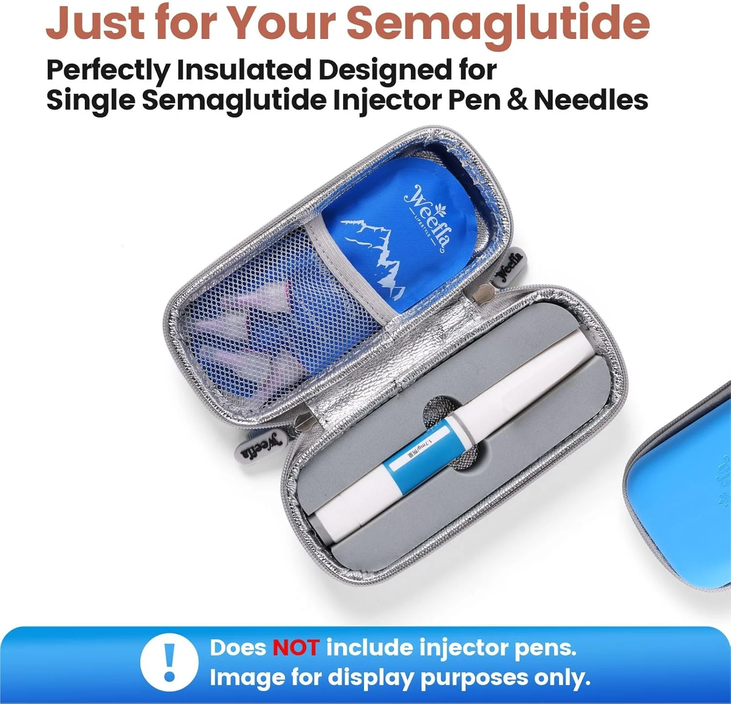 کیف حمل عایق دار و سخت ویفلا برای قلم تزریقی و سوزن ها، دارای بسته سرد مورد تایید TSA، تمیز کردن آسان، نگهدارنده جعبه سرنگ جمع و جور برای سفر و استفاده روزانه (صورتی)