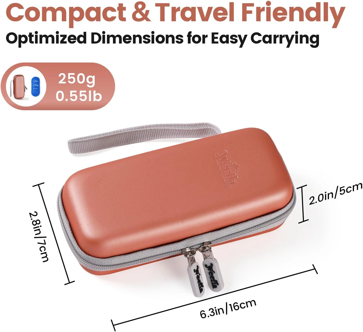 کیف حمل عایق دار و سخت ویفلا برای قلم تزریقی و سوزن ها، دارای بسته سرد مورد تایید TSA، تمیز کردن آسان، نگهدارنده جعبه سرنگ جمع و جور برای سفر و استفاده روزانه (صورتی)