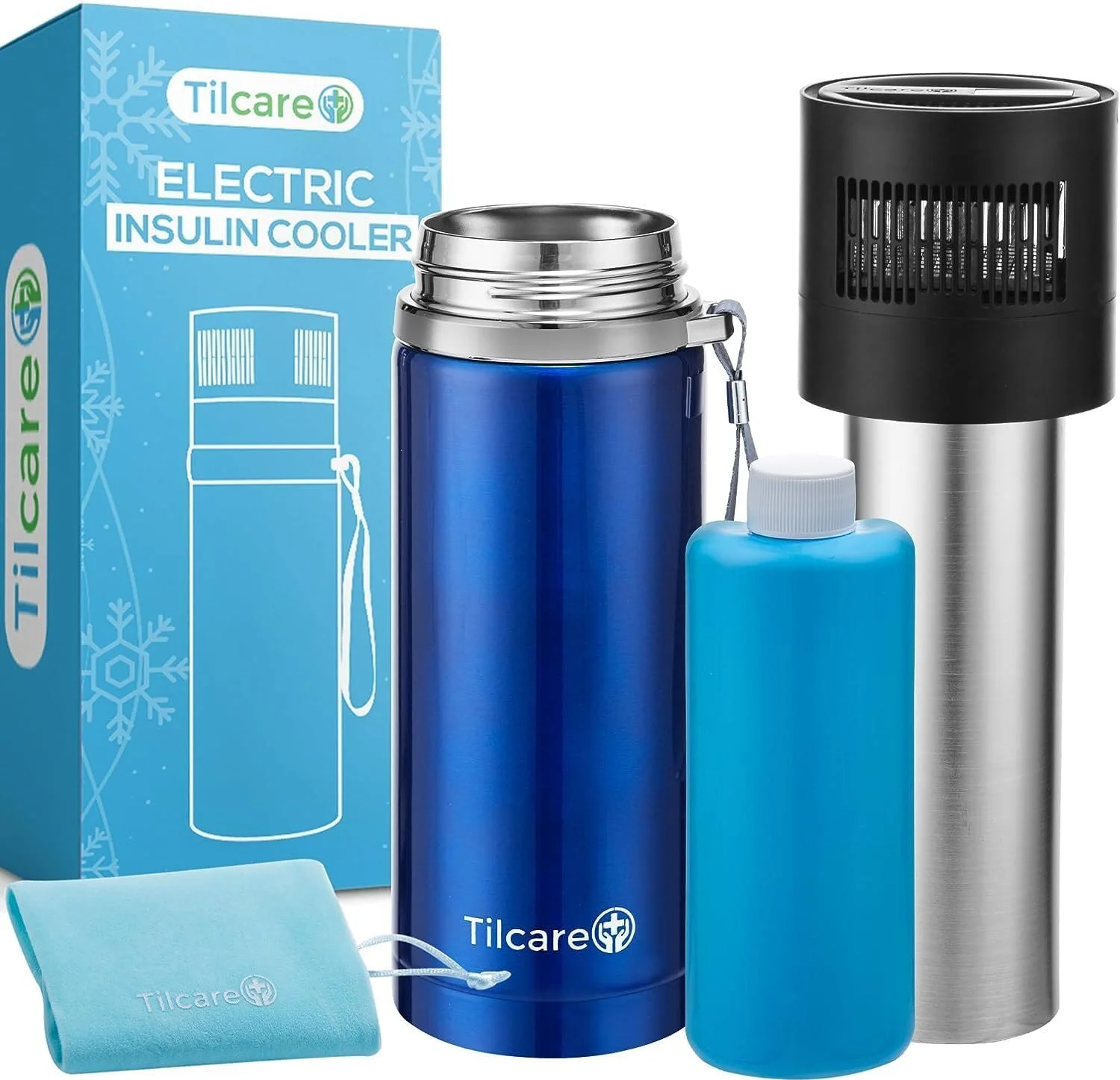 کیف خنک کننده انسولین برقی Tilcare با شارژر USB و ژل Bio - ساعت های نامحدود، بطری فریزر قلم قابل استفاده مجدد - ظرفیت بزرگ، مورد تایید TSA - تا 6 قلم دیابتی و ویال های دارویی را نگه می دارد کیف خنک کننده انسولین برقی Tilcare با شارژر USB و ژل Bio - ساعت های نامحدود، بطری فریزر قلم قابل استفاده مجدد - ظرفیت بزرگ، مورد تایید TSA - تا 6 قلم دیابتی و ویال های دارویی را نگه می دارد