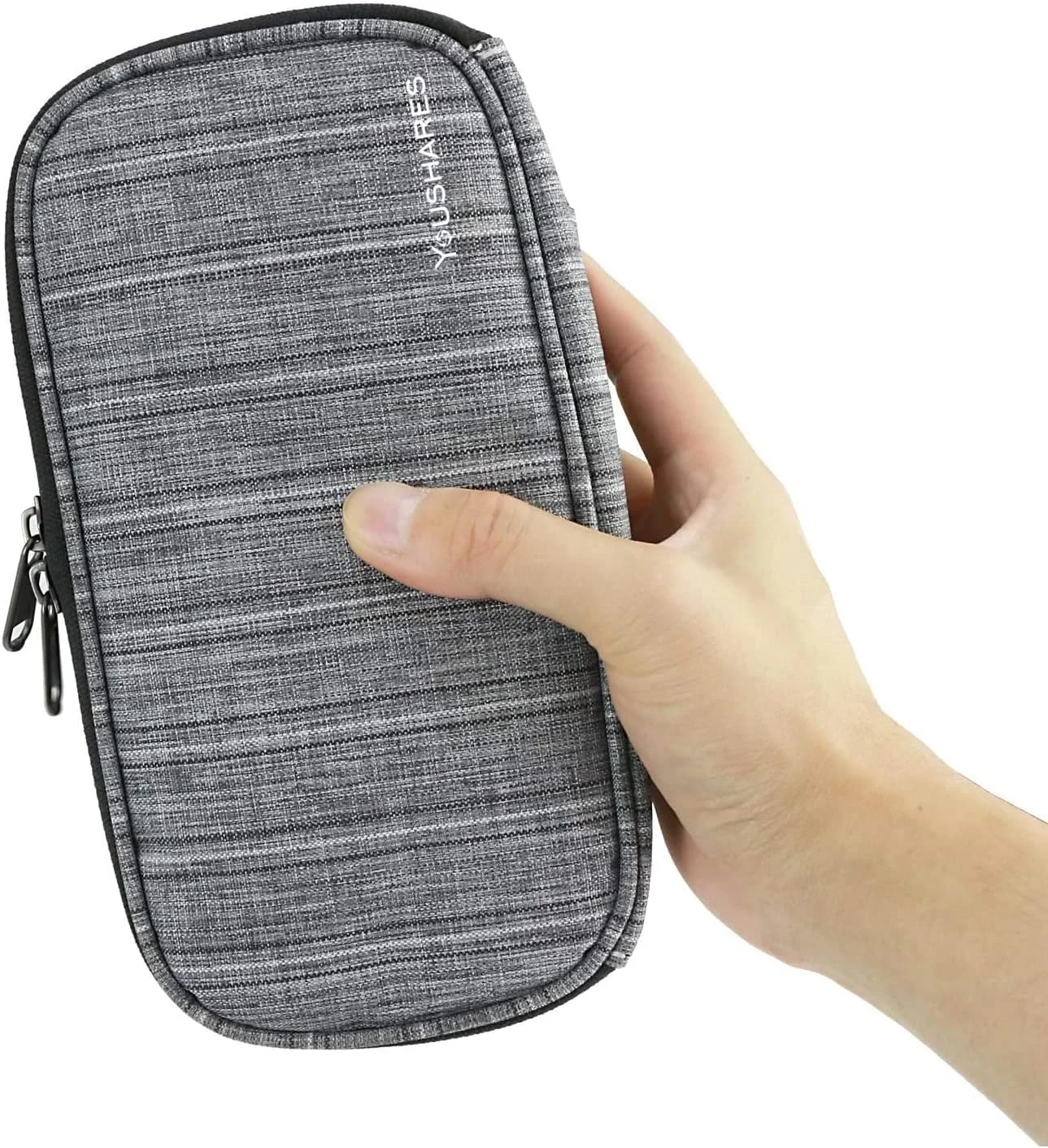 کیف خنک نگهدارنده انسولین یوشیرز، کیف عایق دار دولایه برای حمل قلم انسولین، دستگاه گلوکز و لوازم دیابتی به همراه 2 بسته یخ (خاکستری) کیف خنک نگهدارنده انسولین یوشیرز، کیف عایق دار دولایه برای حمل قلم انسولین، دستگاه گلوکز و لوازم دیابتی به همراه 2 بسته یخ (خاکستری)