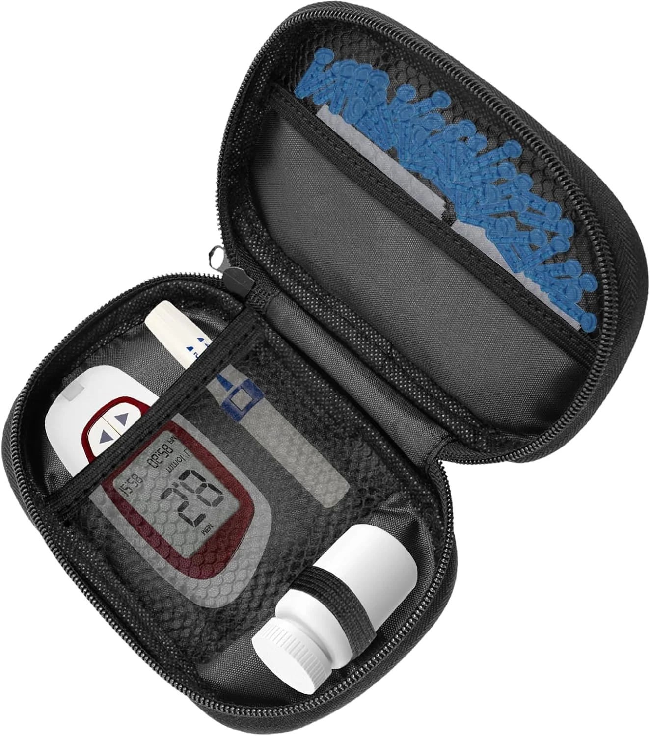 کیف مسافرتی دیابتی، کیف قلم انسولین، کیف دستگاه گلوکز، کیف مسافرتی قابل حمل انسولین، کیف دیابتی برای قلم انسولین، نوارهای تست، سوزن های دستگاه تست قند خون. مشکی کیف مسافرتی دیابتی، کیف قلم انسولین، کیف دستگاه گلوکز، کیف مسافرتی قابل حمل انسولین، کیف دیابتی برای قلم انسولین، نوارهای تست، سوزن های دستگاه تست قند خون. مشکی