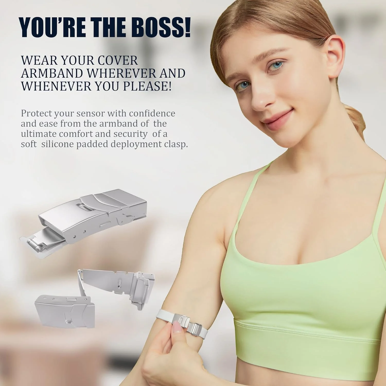 بازوبند محافظ سنسور گلوکز دیویتی سازگار با Freestyle CGM Libre 3 | سیلیکونی قابل تنظیم و برش، نصب سریع، ضد آب، ضد حساسیت - سفید بازوبند محافظ سنسور گلوکز دیویتی سازگار با Freestyle CGM Libre 3 | سیلیکونی قابل تنظیم و برش، نصب سریع، ضد آب، ضد حساسیت - سفید