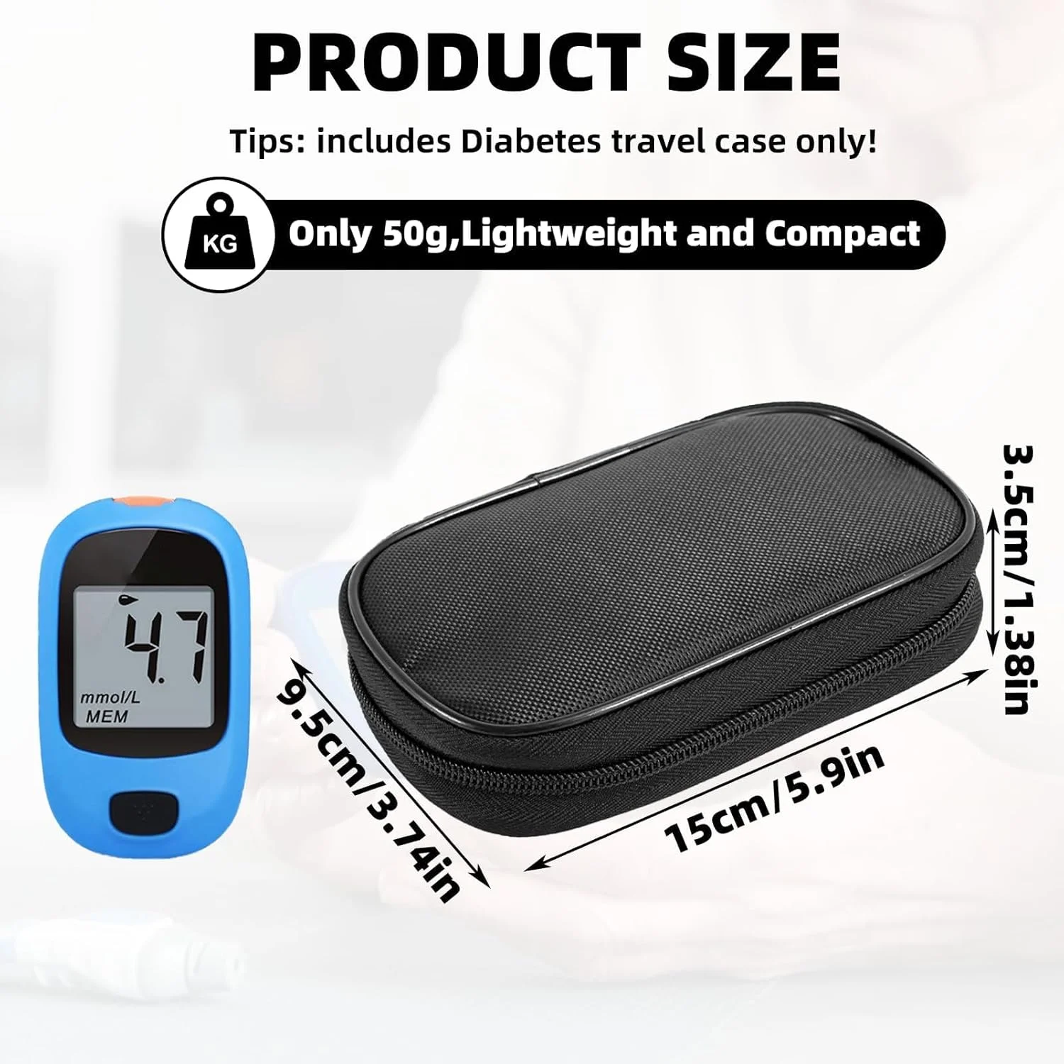 کیف مسافرتی دیابتی، کیف قلم انسولین، کیف دستگاه گلوکز، کیف مسافرتی قابل حمل انسولین، کیف دیابتی برای قلم انسولین، نوارهای تست، سوزن های دستگاه تست قند خون. مشکی