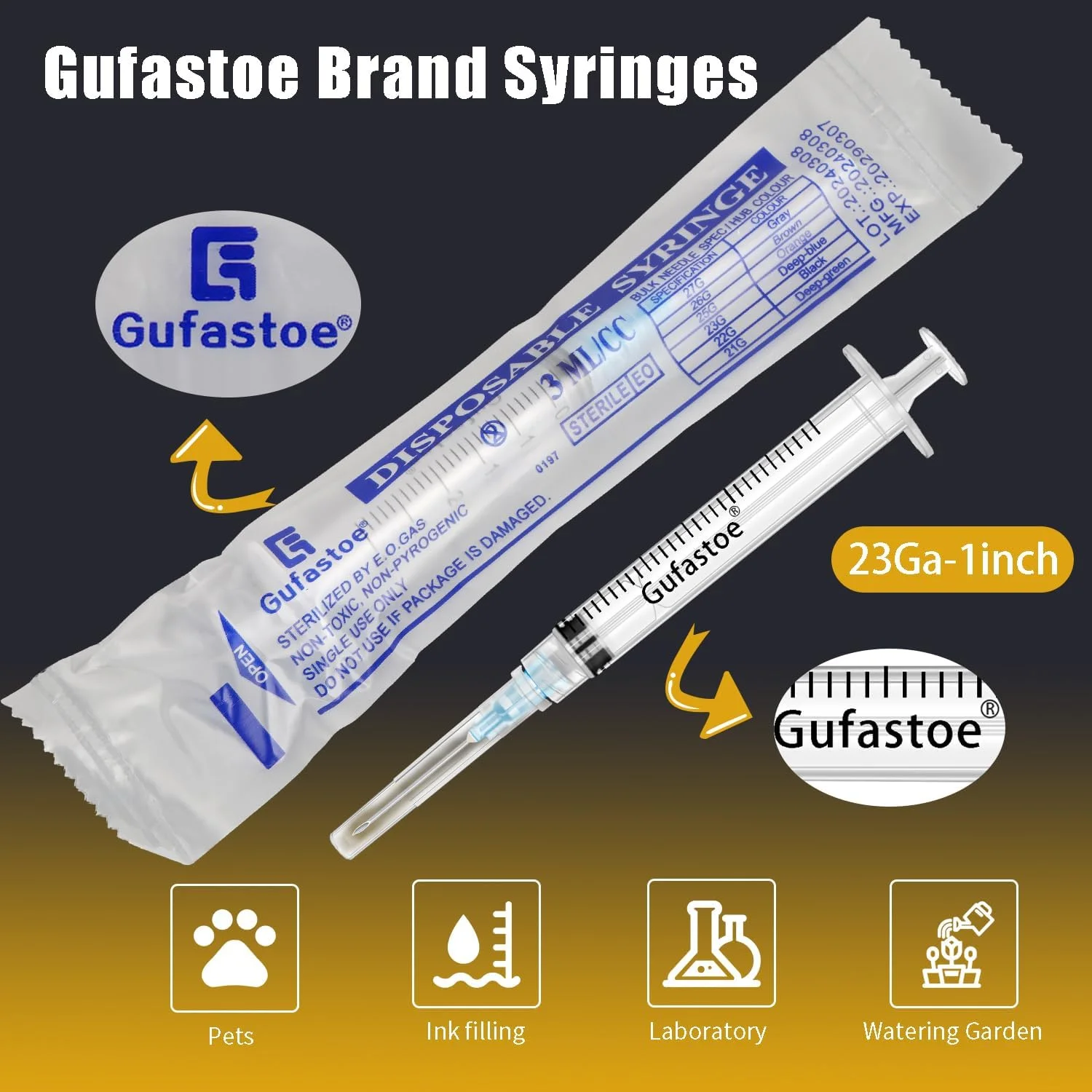 بسته 100 عددی 3 میلی لیتر با گیج 23، یک اینچی، ایمن و بسته بندی شده تکی بسته 100 عددی 3 میلی لیتر با گیج 23، یک اینچی، ایمن و بسته بندی شده تکی