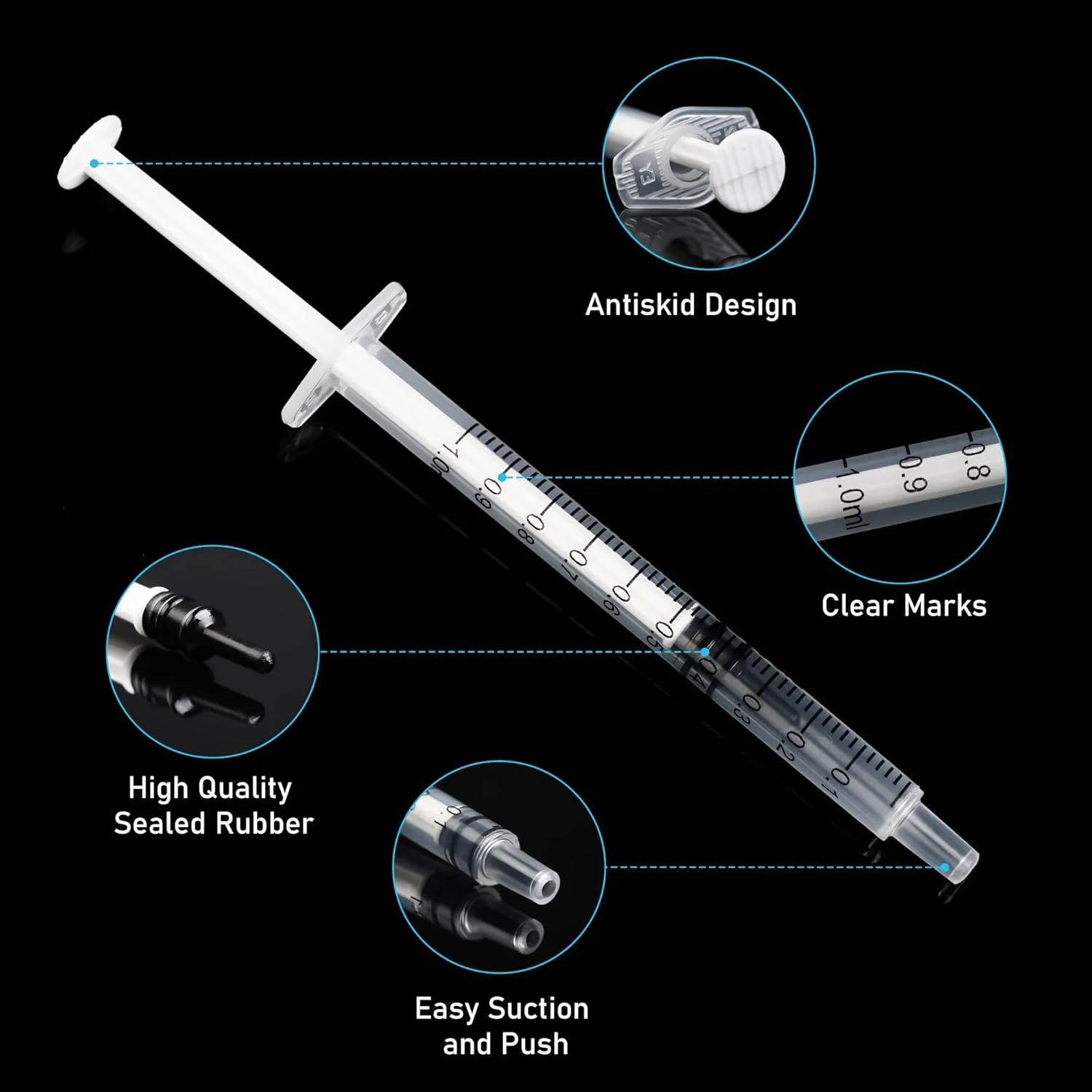 بسته 30 عددی سرنگ خوراکی 1 میلی لیتری بدون سوزن، ابزار اندازه گیری بسته بندی شده به صورت جداگانه برای آزمایشگاه های علمی، تغذیه حیوانات کوچک، آبیاری، توزیع، اپلیکاتور