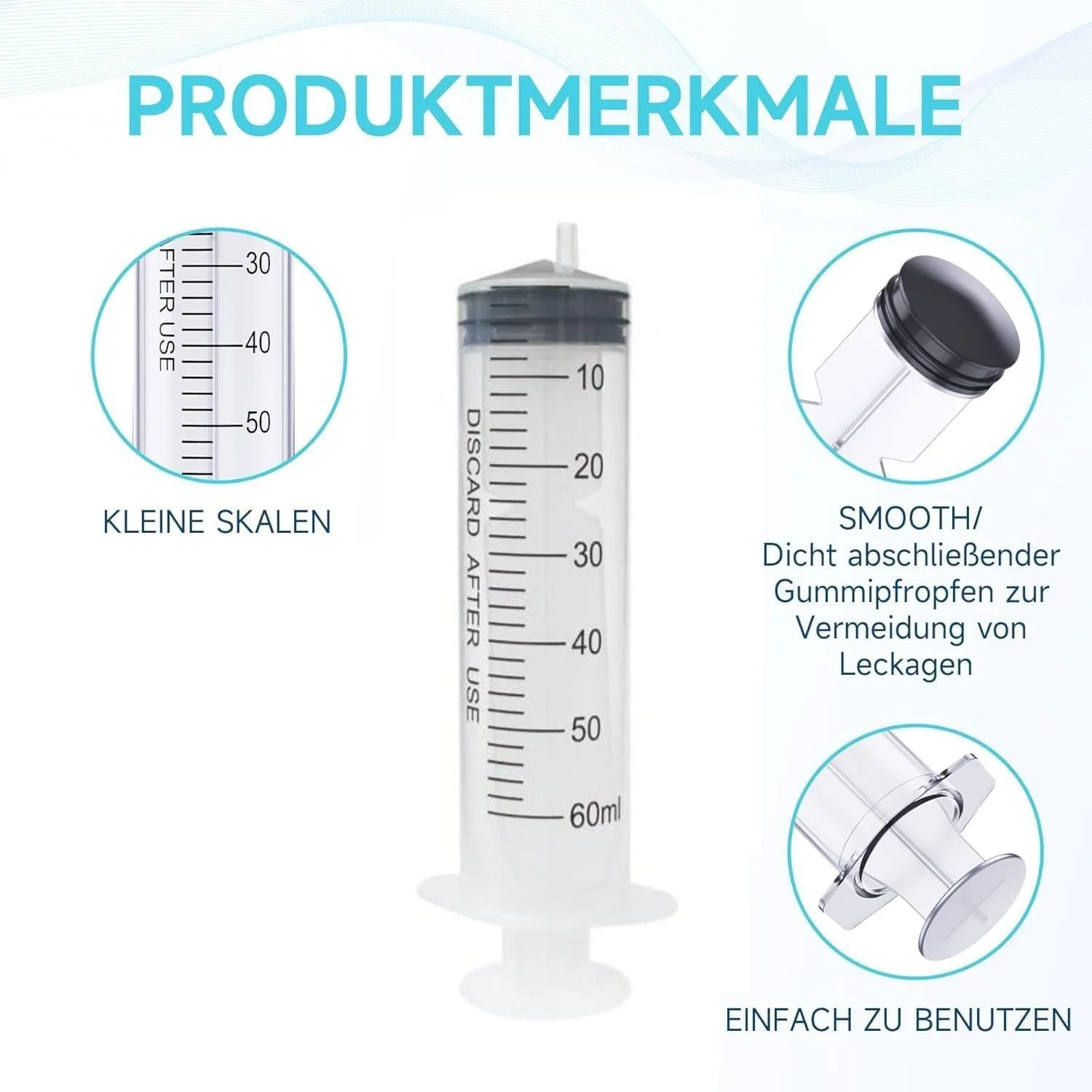 مجموعه 10 عددی سرنگ خوراک دهی ChicAbode، 60 میلی لیتر - ابزار اندازه گیری مایعات پلاستیکی، ظرفیت بزرگ، بدون نشتی برای اندازه گیری مایعات، خوراک دهی حیوانات خانگی، روغن یا چسب