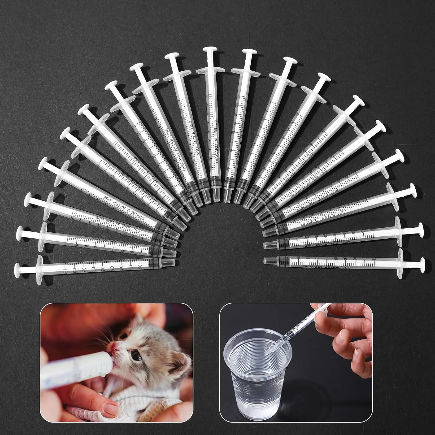 بسته 20 عددی سرنگ 1 میلی لیتری ANCKNE برای مایعات، سرنگ های پلاستیکی کوچک 1 سی سی برای آزمایشگاه های علمی، اندازه گیری مایعات، تغذیه حیوانات خانگی، دانشجویان پزشکی، اپلیکاتور روغن یا چسب، غیر استریل، بدون سوزن