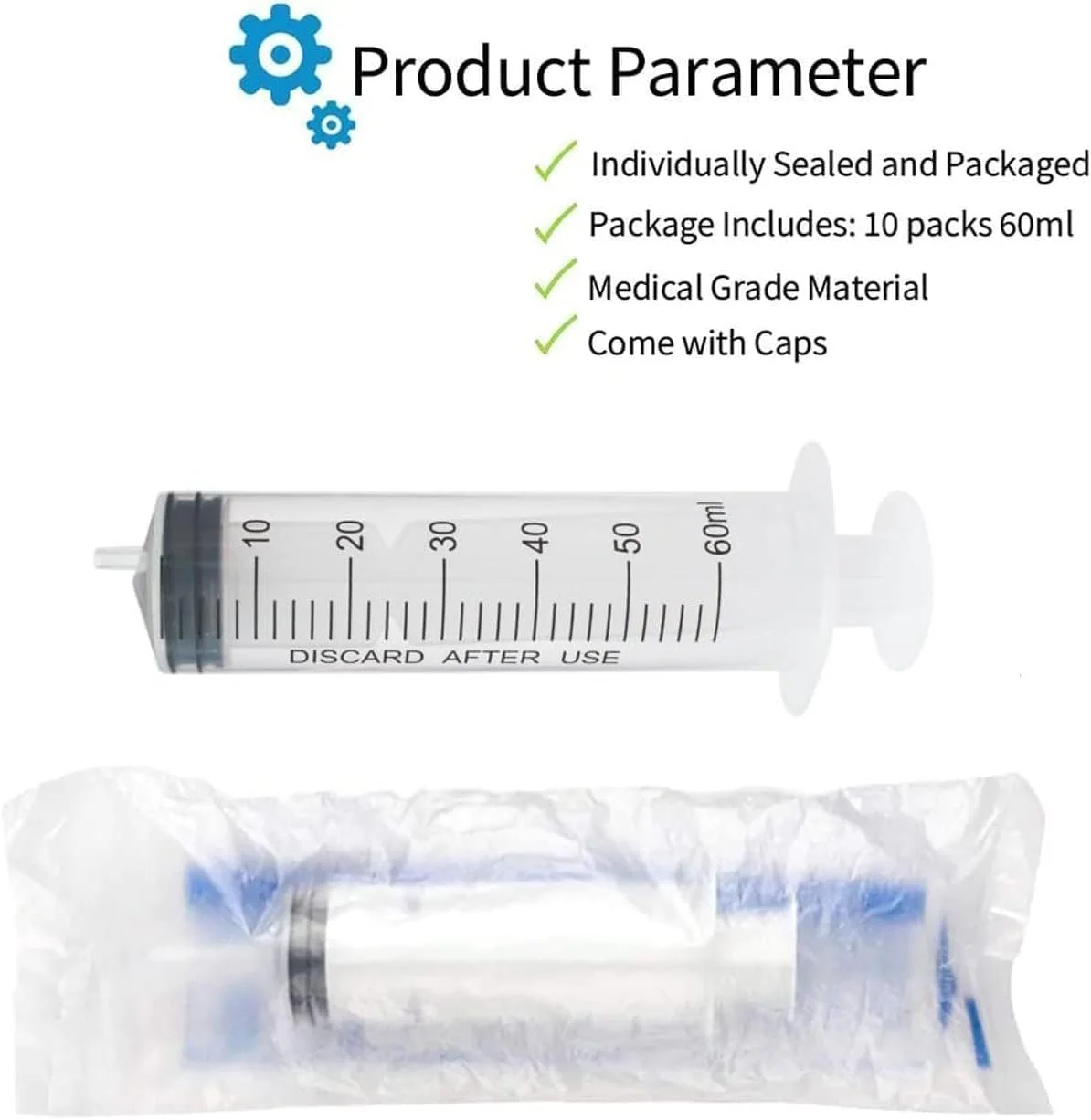مجموعه 10 عددی سرنگ خوراک دهی ChicAbode، 60 میلی لیتر - ابزار اندازه گیری مایعات پلاستیکی، ظرفیت بزرگ، بدون نشتی برای اندازه گیری مایعات، خوراک دهی حیوانات خانگی، روغن یا چسب