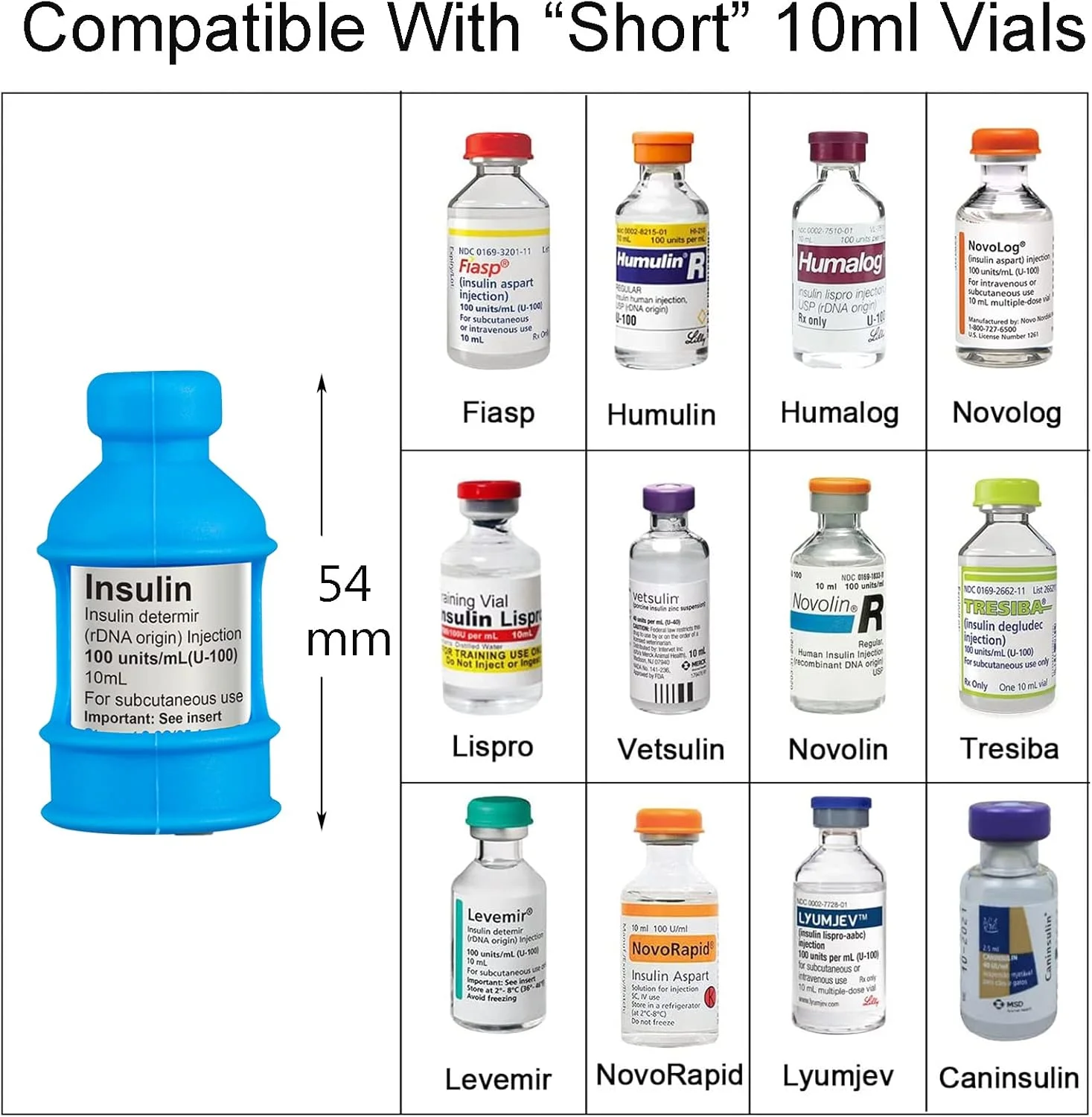 بسته 3 عددی محافظ ویال انسولین betevie برای افراد دیابتی، محافظ سیلیکونی بطری انسولین برای محافظت از ویال انسولین در برابر شکستن (آبی)