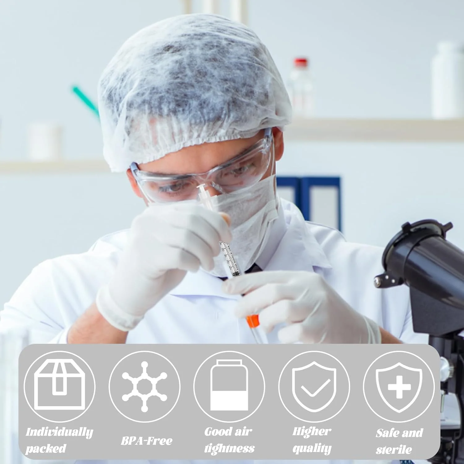 بسته 10 عددی ابزار اندازه گیری و توزیع 1 میلی لیتری، لوازم جانبی آزمایشگاهی بسته بندی شده جداگانه، ابزار تغذیه مایع حیوانات خانگی