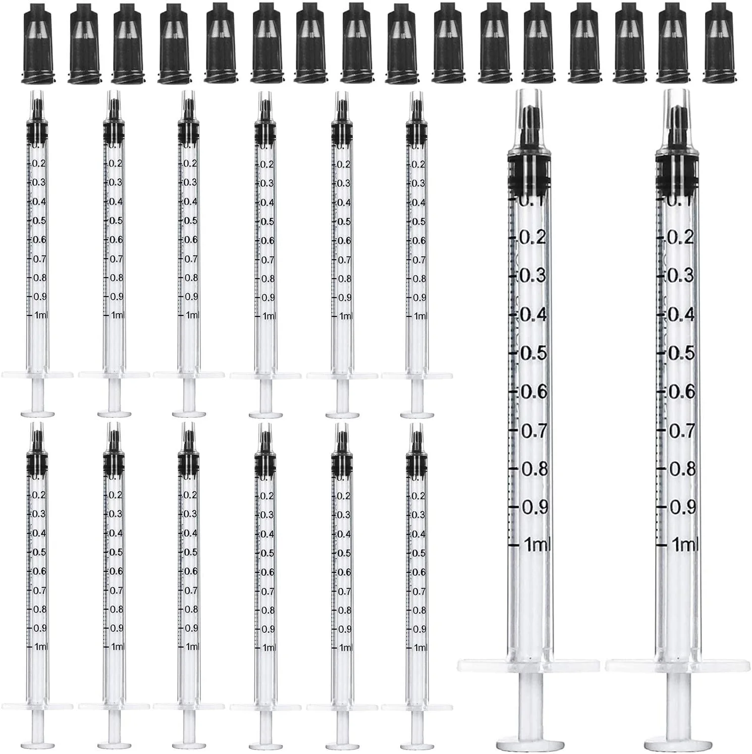 سرنگ ۱ میلی لیتری همراه با درپوش (بسته ۱۰۰ عددی)