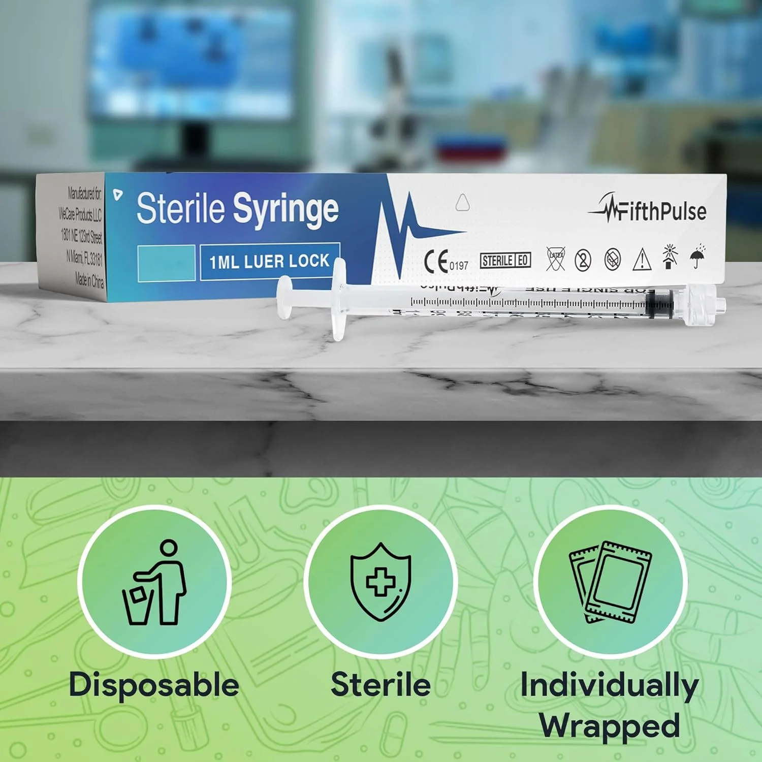 سرنگ 1 میلی لیتری FifthPulse بدون سوزن - بسته 5 عددی سرنگ های یکبار مصرف بسته بندی شده جداگانه - مناسب برای مصارف پزشکی، آزمایشگاه علمی، مصارف خانگی و موارد دیگر - سرنگ های استریل Luer Lock سرنگ 1 میلی لیتری FifthPulse بدون سوزن - بسته 5 عددی سرنگ های یکبار مصرف بسته بندی شده جداگانه - مناسب برای مصارف پزشکی، آزمایشگاه علمی، مصارف خانگی و موارد دیگر - سرنگ های استریل Luer Lock