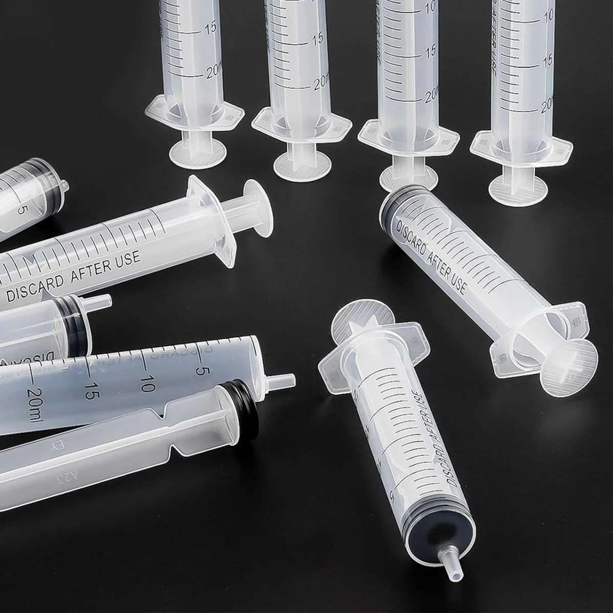 سرنگ ایجن - بسته بندی جداگانه با درپوش، دارای اندازه گیری، برای آزمایشگاه های علمی، اندازه گیری مایعات، تغذیه حیوانات خانگی، استفاده از روغن یا چسب (بسته 30 عددی 20 میلی لیتری)