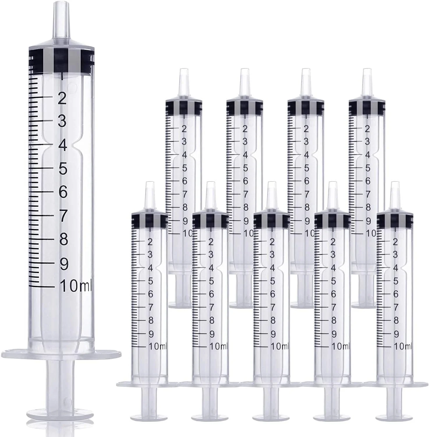 سرنگ های FUIN با لوله، 10 عدد سرنگ تغذیه حیوانات خانگی، سرنگ های مایع پلاستیکی، بدون سوزن برای ژله، هالووین، شکرگزاری، کریسمس، مهمانی های مجردی، پرستاران، جشن فارغ التحصیلی، 10 میلی لیتر