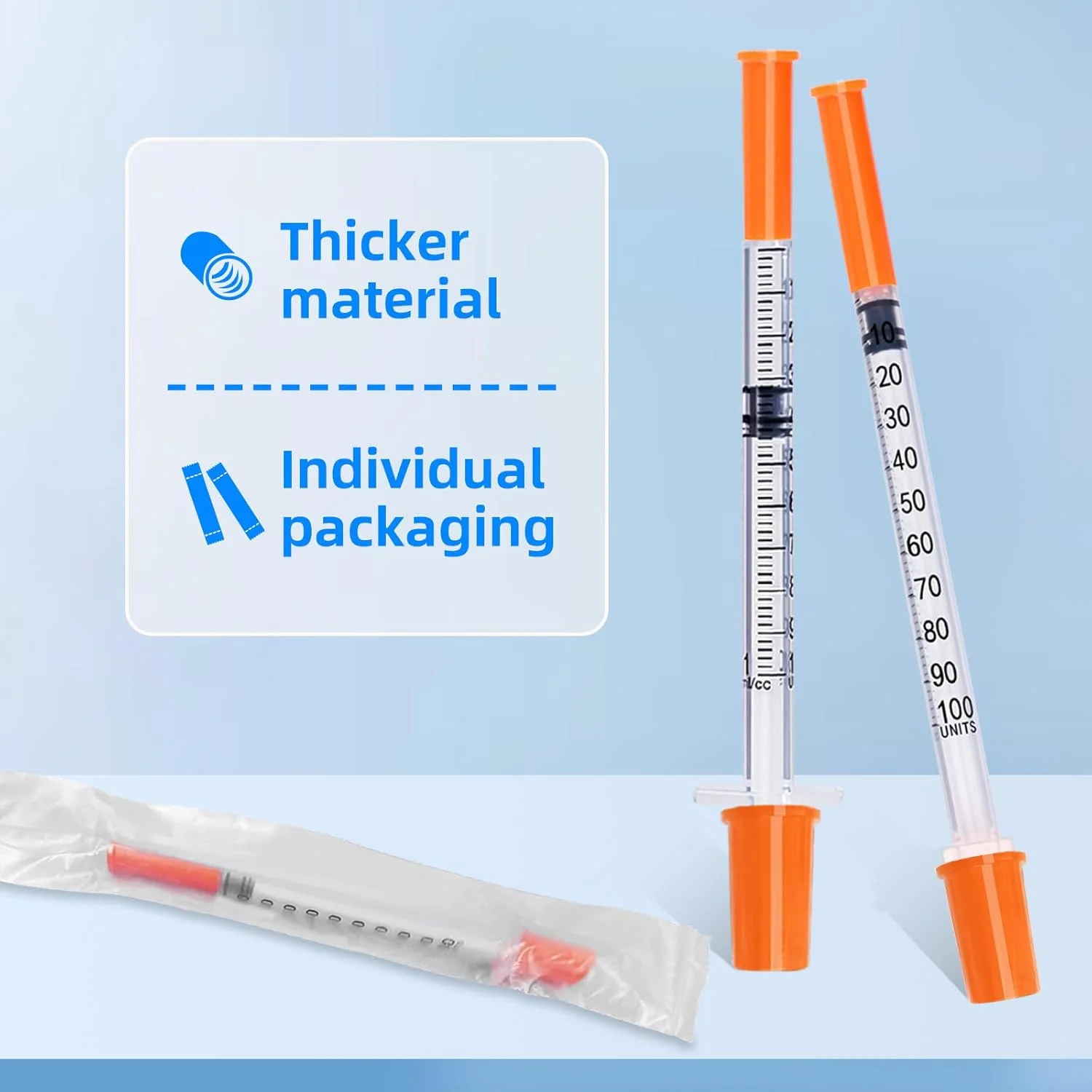 سرنگ های آزمایشگاهی 31G 1ml با طول 1/2 اینچ، بسته بندی تکی یکبار مصرف - جعبه 100 عددی