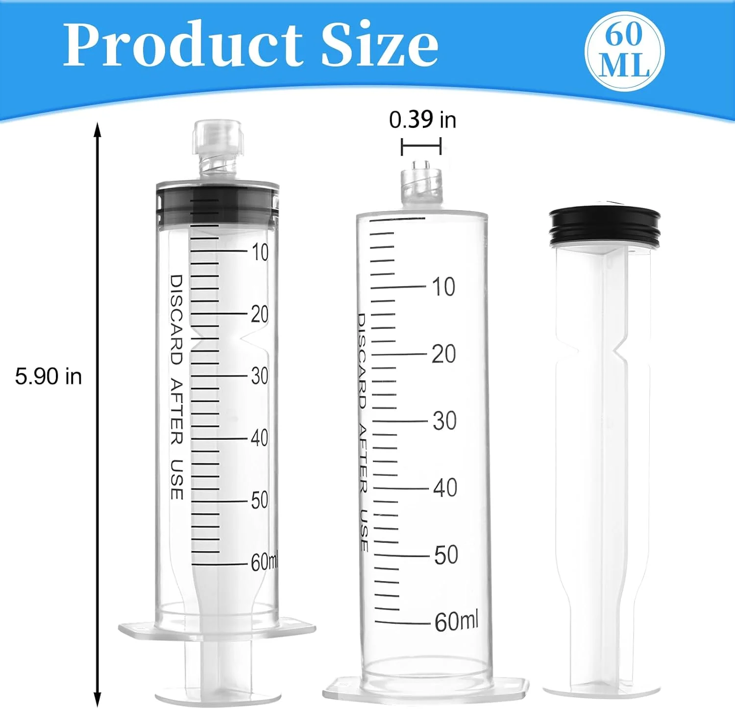 بسته 3 عددی سرنگ پلاستیکی بزرگ 60 میلی لیتری با درپوش، سرنگ های لوئرلاک بدون سوزن، بسته بندی استریل تکی برای پر کردن و اندازه گیری مایعات، آزمایشگاه های علمی، تغذیه حیوانات خانگی بسته 3 عددی سرنگ پلاستیکی بزرگ 60 میلی لیتری با درپوش، سرنگ های لوئرلاک بدون سوزن، بسته بندی استریل تکی برای پر کردن و اندازه گیری مایعات، آزمایشگاه های علمی، تغذیه حیوانات خانگی