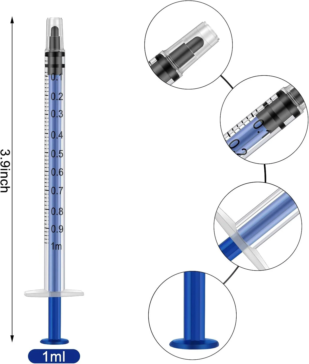 سرنگ پلاستیکی 1 میلی لیتری HIQUAY، 24 عددی، ابزارهای سرنگ اندازه گیری چند منظوره بدون سوزن برای پر کردن مجدد، اندازه گیری، تغذیه حیوانات خانگی، روغن یا چسب