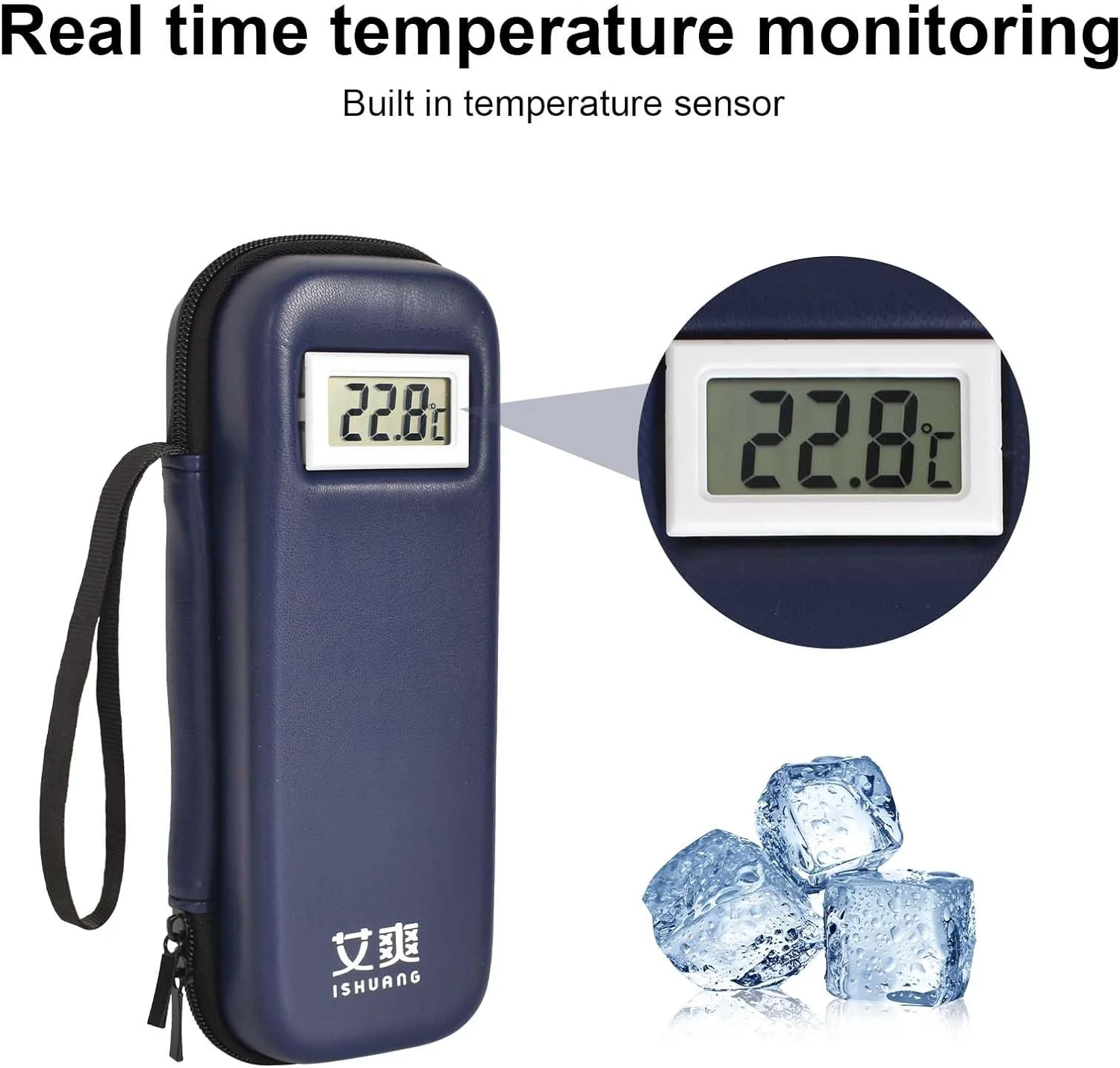 کیف حرارتی انسولین Homirty، کیف مسافرتی دیابتی با 2 بسته یخ، جعبه نگهداری حرارتی قابل حمل انسولین، برای سرنگ های انسولین دارویی کیف حرارتی انسولین Homirty، کیف مسافرتی دیابتی با 2 بسته یخ، جعبه نگهداری حرارتی قابل حمل انسولین، برای سرنگ های انسولین دارویی