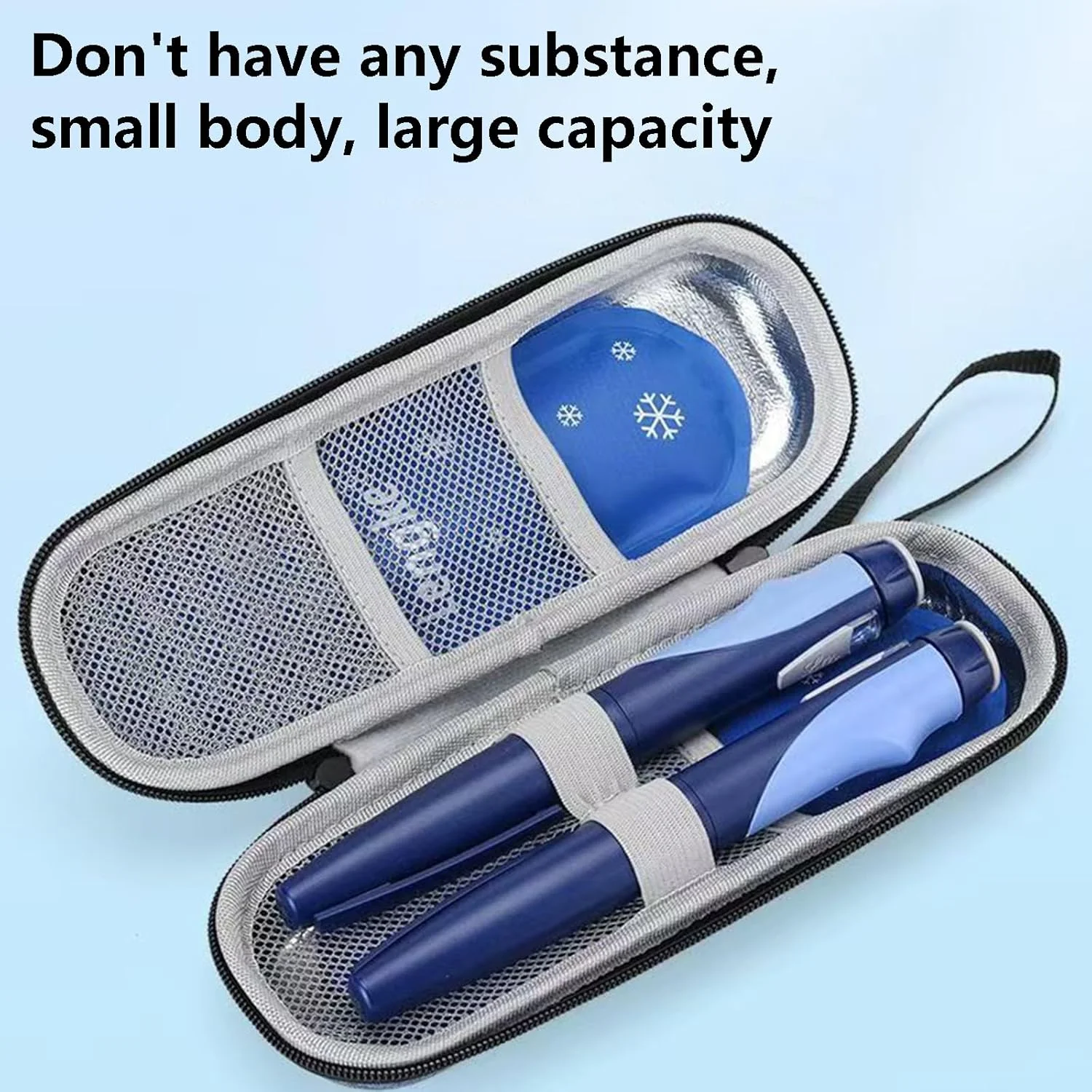 کیف خنک نگهدارنده انسولین، کیف مسافرتی، کیف دارویی دیابتی، کیف برای دارو، کیف حرارتی برای قلم ها، لوازم جانبی دیابتی، سرنگ ها، مسافرت، کیف دیابتی، مشکی