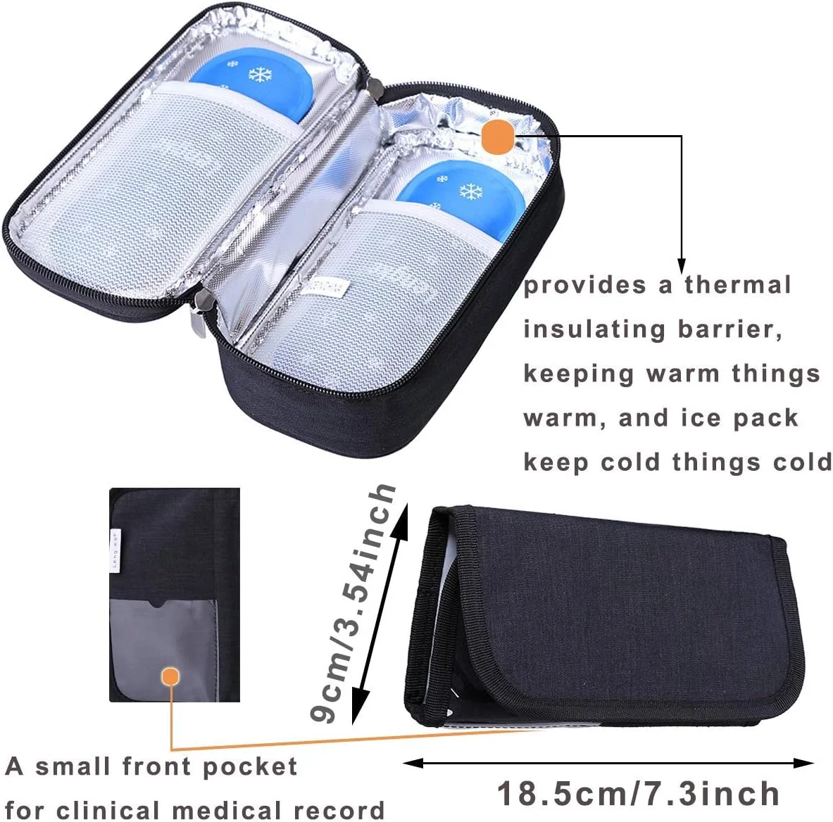 کیف خنک نگهدارنده انسولین JAKAGO، ضد آب، قابل حمل، کیف سازماندهی پزشکی دیابتی با 2 بسته یخ و عایق برای سرنگ، قلم، ویال و دستگاه گلوکز (مشکی) کیف خنک نگهدارنده انسولین JAKAGO، ضد آب، قابل حمل، کیف سازماندهی پزشکی دیابتی با 2 بسته یخ و عایق برای سرنگ، قلم، ویال و دستگاه گلوکز (مشکی)