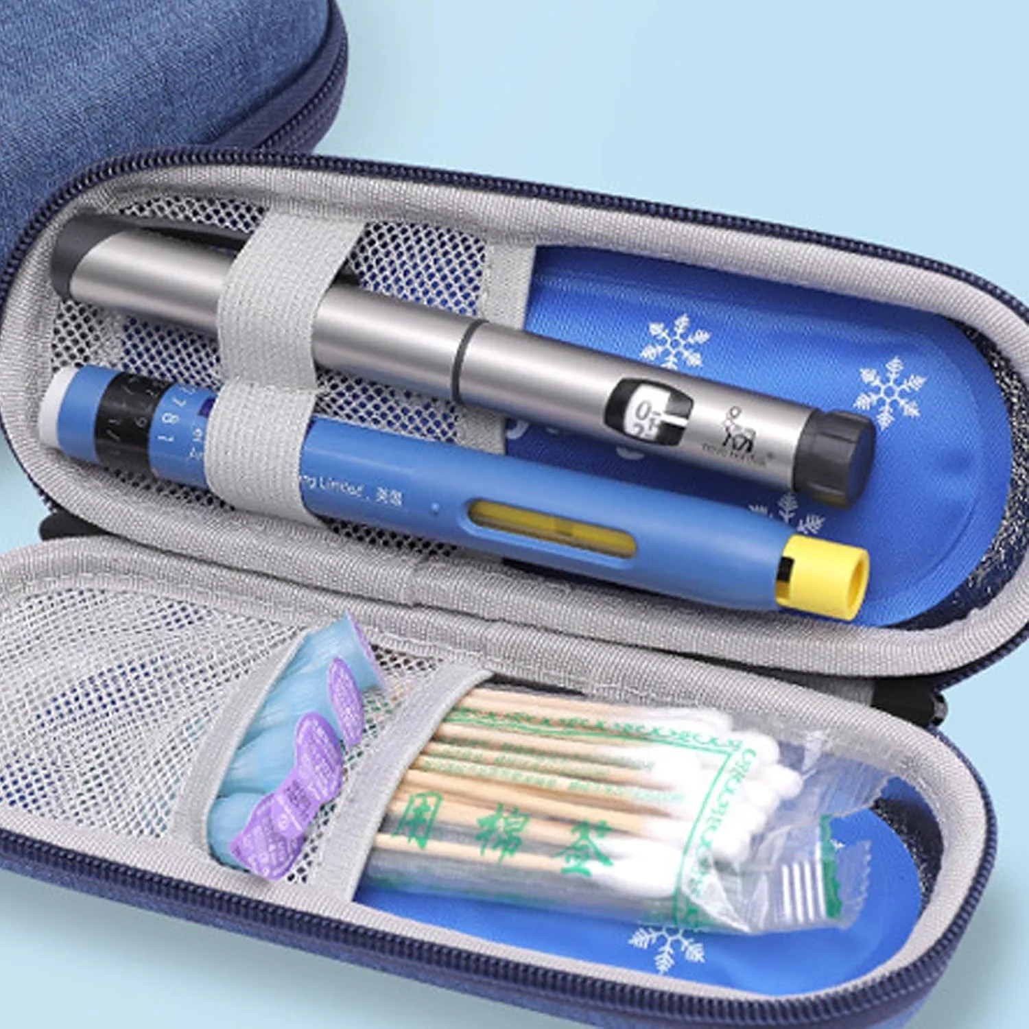 کیف خنک نگهدارنده انسولین، کیف مسافرتی، کیف دارویی دیابتی، کیف برای دارو، کیف حرارتی برای قلم ها، لوازم جانبی دیابتی، سرنگ ها، مسافرت، کیف دیابتی، مشکی