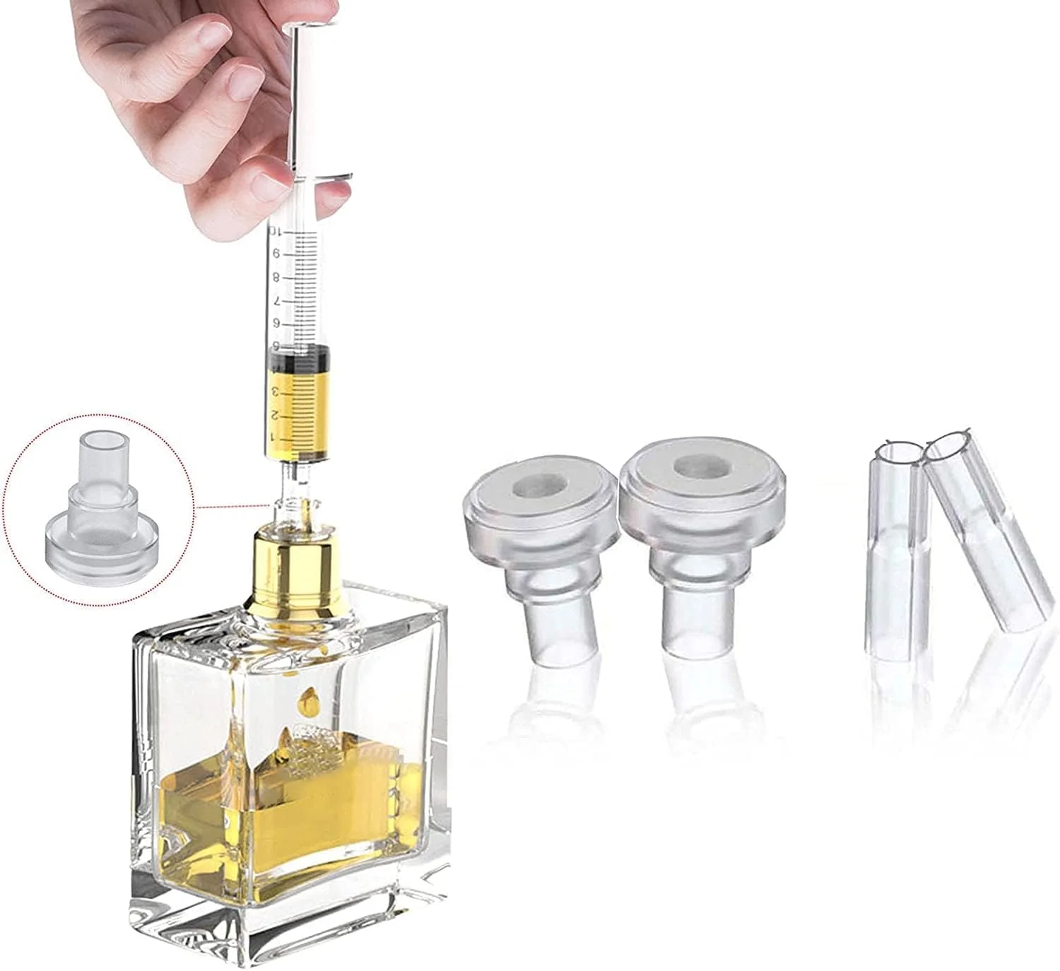 مجموعه 6 عددی سرنگ عطر MUB، 10 میلی لیتری، با قابلیت اندازه گیری، پمپ پخش کننده عطر برای استخراج و پر کردن مجدد عطر، ابزار پر کردن مجدد عطر برای تغذیه حیوانات خانگی، اندازه گیری مایعات، ابزار پر کردن مجدد با 6 آداپتور