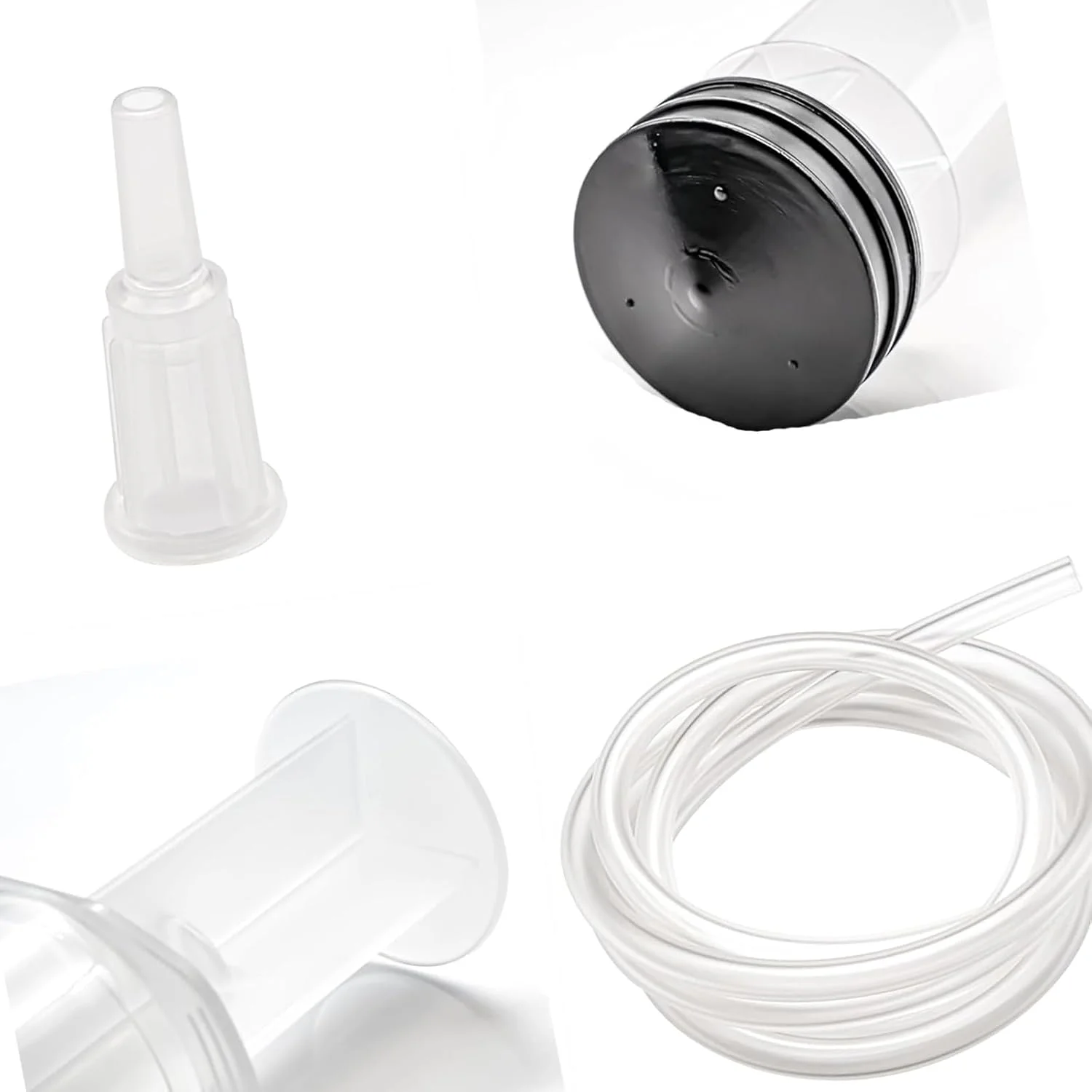 ۴ عدد سرنگ ۶۰ میلی لیتری با شلنگ برای آزمایشگاه های علمی، بدون سوزن، برای استفاده از روغن یا چسب، آزمایش ها، تغذیه حیوانات خانگی، کاربردهای صنعتی (بسته بندی تکی)