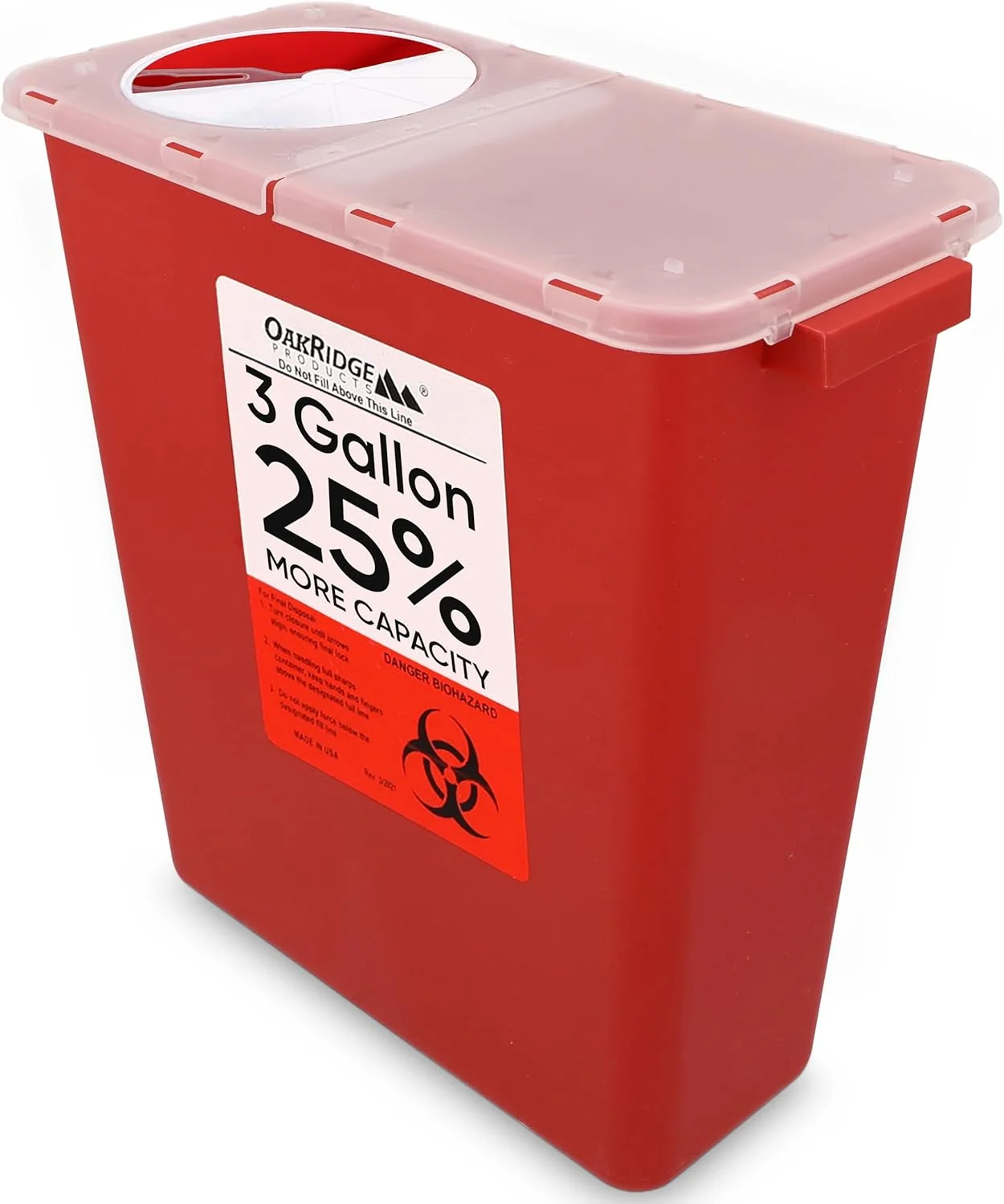 ظرف جمع آوری اشیاء تیز و برنده ۳ گالنی OAKRIDGE PRODUCTS ظرف جمع آوری اشیاء تیز و برنده ۳ گالنی OAKRIDGE PRODUCTS