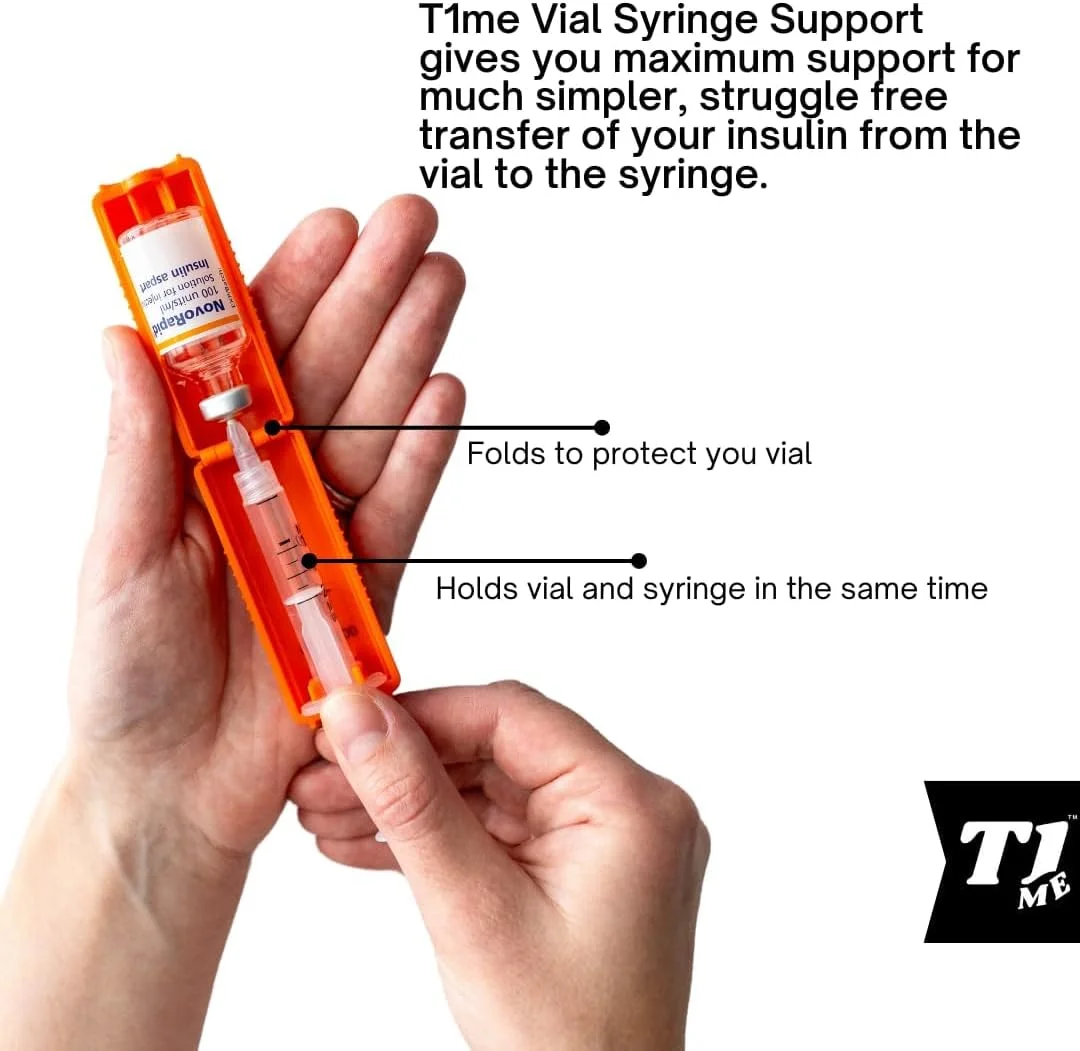 نگهدارنده ویال و سرنگ انسولین Omnipod T1me، ابزار انتقال انسولین برای دیابت نوع 1 و نوع 2، محافظ بطری، نگهدارنده ویال (نارنجی)