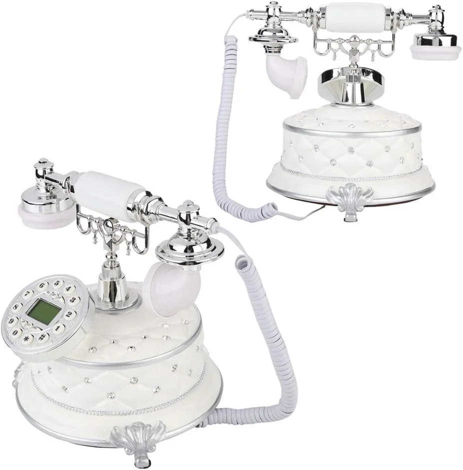 تلفن رومیزی عتیقه رترو سطح بالا Bewinner، سیستم دوگانه FSK/DTMF با شماره گیری چرخشی، دارای صفحه نمایش LCD، IP خودکار و عملکرد شماره گیری مجدد با یک لمس، مناسب برای خانه، دفتر، هتل ستاره دار، گالری هنری