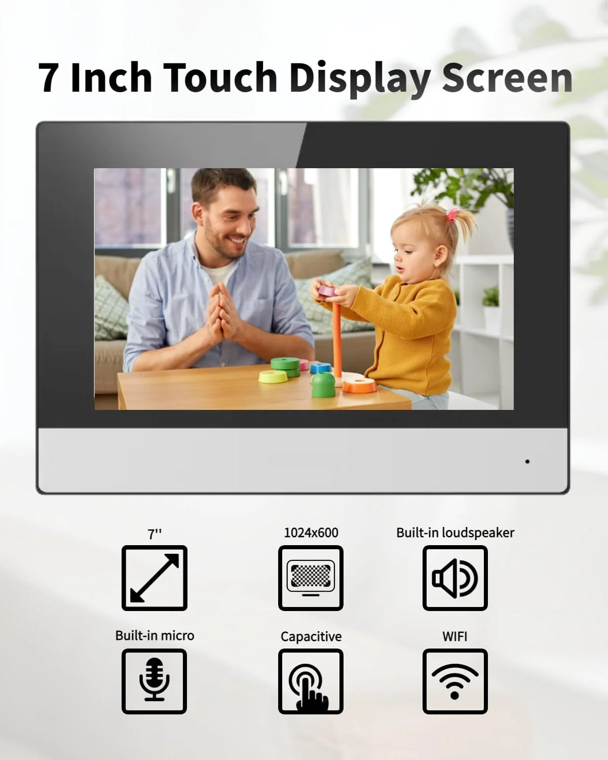 آیفون تصویری تحت شبکه HIK، ایستگاه داخلی با صفحه نمایش رنگی 7 اینچی TFT، میکروفون و بلندگوی داخلی، باز کردن قفل از راه دور، بدون هزینه اشتراک ماهانه، PoE استاندارد KH6320-WTE1