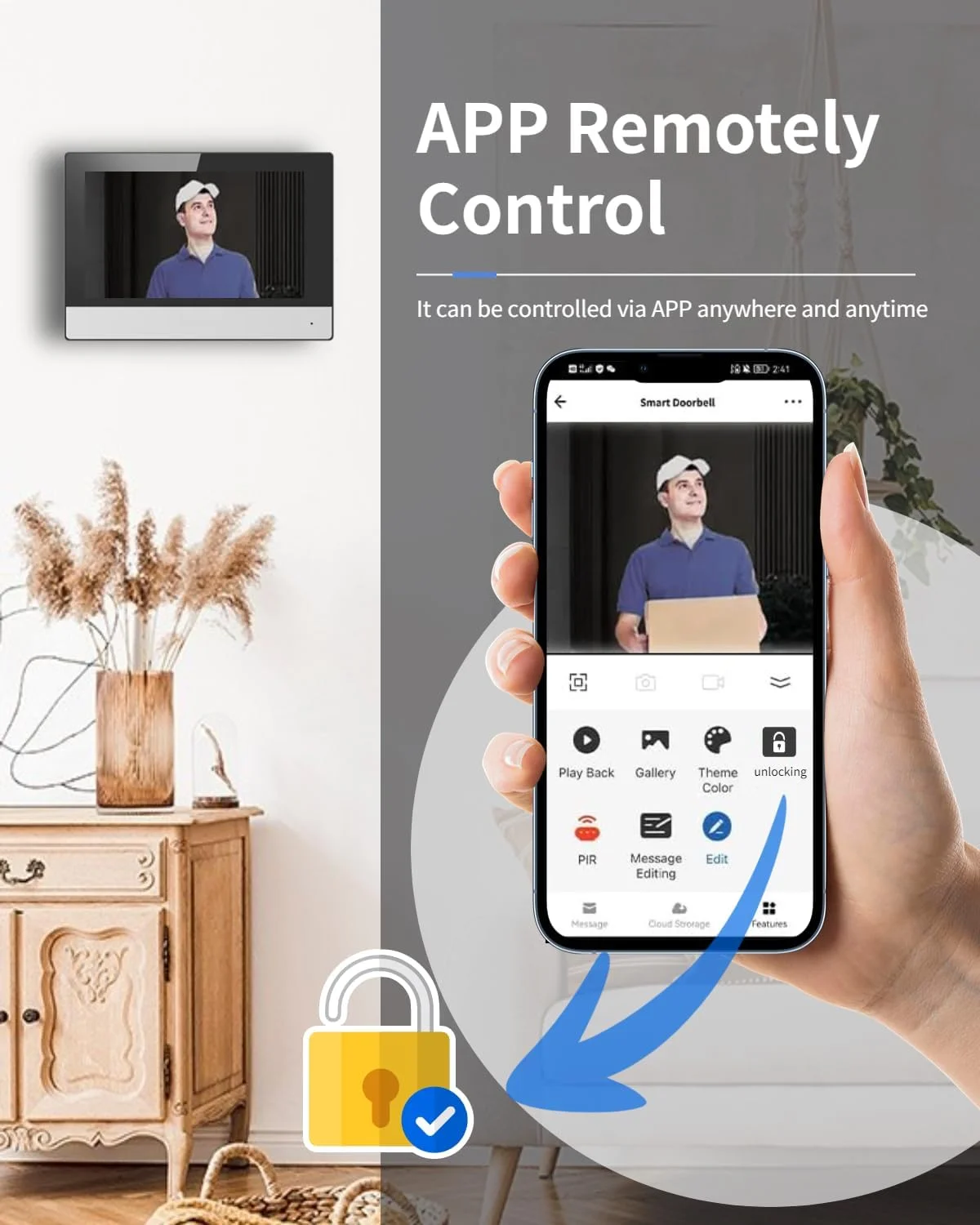 آیفون تصویری تحت شبکه HIK، ایستگاه داخلی با صفحه نمایش رنگی 7 اینچی TFT، میکروفون و بلندگوی داخلی، باز کردن قفل از راه دور، بدون هزینه اشتراک ماهانه، PoE استاندارد KH6320-WTE1