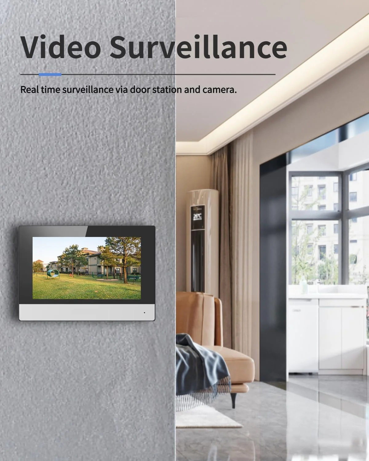 آیفون تصویری تحت شبکه HIK، ایستگاه داخلی با صفحه نمایش رنگی 7 اینچی TFT، میکروفون و بلندگوی داخلی، باز کردن قفل از راه دور، بدون هزینه اشتراک ماهانه، PoE استاندارد KH6320-WTE1