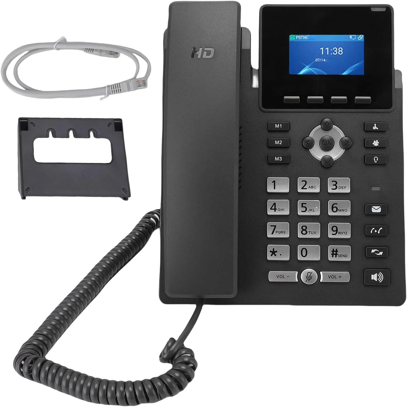 تلفن تحت شبکه وای فای، صفحه نمایش رنگی 3.5 اینچی، 2 خط سرویس، دو باند 2.4G و 5G، اترنت گیگابیتی دو پورت، USB، RJ9، پورت های EHS و فناوری حذف نویز، POE تلفن تحت شبکه وای فای، صفحه نمایش رنگی 3.5 اینچی، 2 خط سرویس، دو باند 2.4G و 5G، اترنت گیگابیتی دو پورت، USB، RJ9، پورت های EHS و فناوری حذف نویز، POE