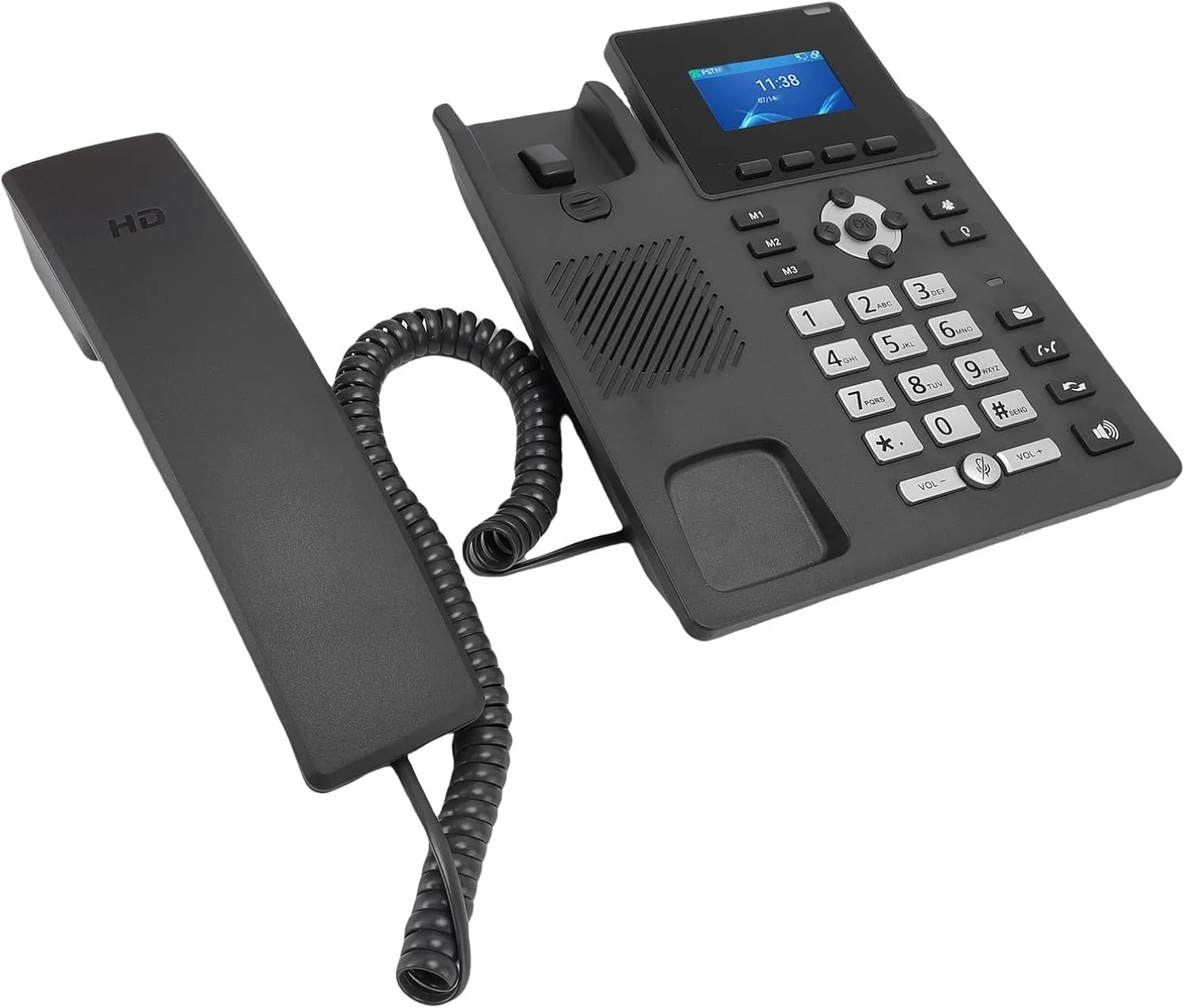 تلفن ویپ تجاری GLOGLOW، تلفن اینترنتی، تلفن رومیزی SIP، صفحه نمایش LCD 2.4 اینچی، 2 خط SIP، PoE 5.0 با پورت های USB A RJ9 برای کسب و کارهای کوچک