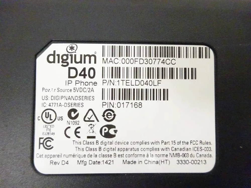 تلفن تحت شبکه ۲ خطی Digium D40 با کیفیت صدای HD و صفحه نمایش دارای نور پس زمینه تلفن تحت شبکه ۲ خطی Digium D40 با کیفیت صدای HD و صفحه نمایش دارای نور پس زمینه