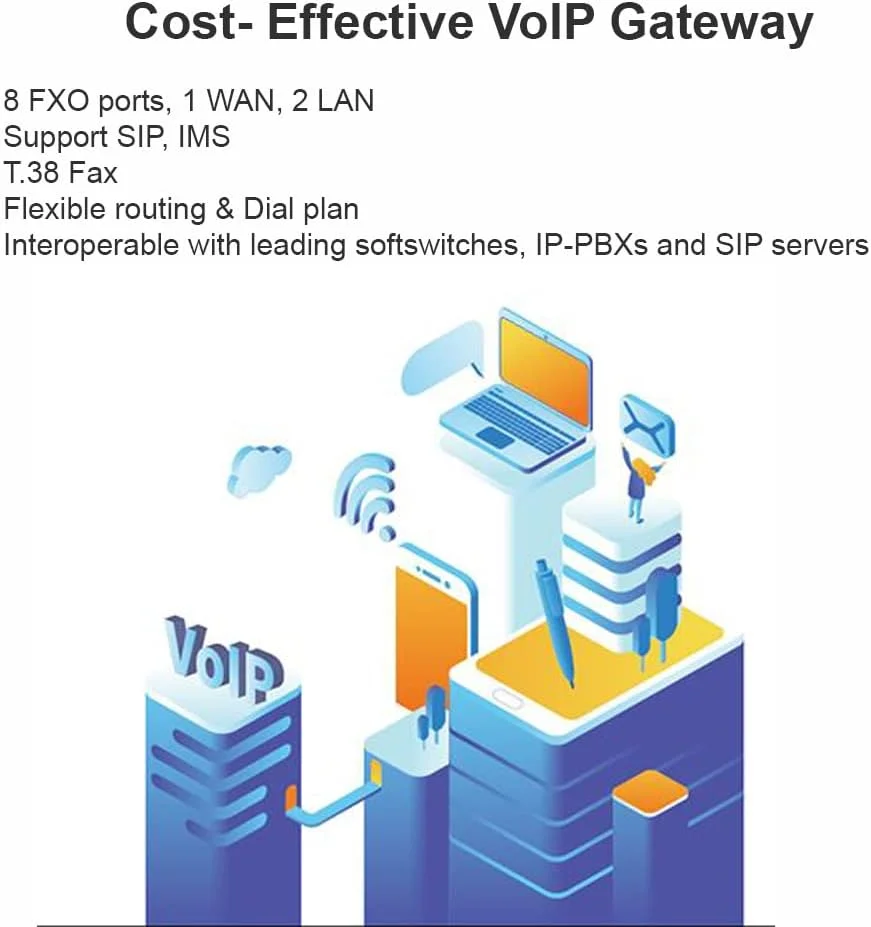 دروازه آنالوگ ویپ FXS دینستار DAG1000-8S، عملکرد ساده و متنوع دروازه آنالوگ ویپ FXS دینستار DAG1000-8S، عملکرد ساده و متنوع