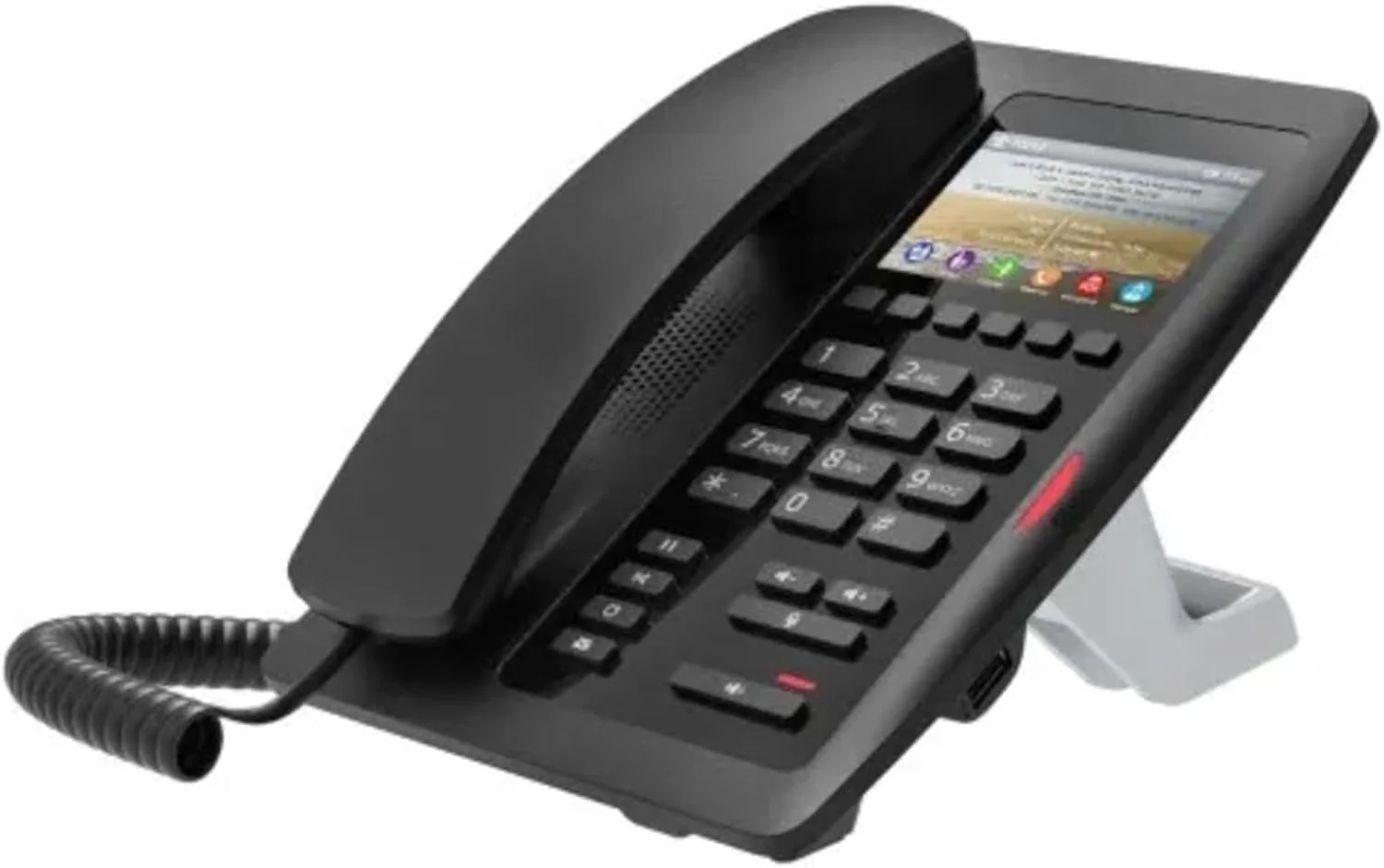 تلفن تحت شبکه وای فای Fanvil H5W با صفحه نمایش رنگی 3.5 اینچی و 2 خط SIP مناسب برای بیمارستان، مرکز خرید، هتل (مشکی)