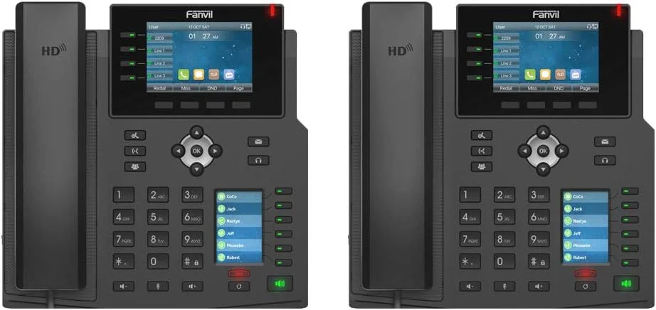 تلفن تحت شبکه پیشرفته Fanvil X5U، 16 خط SIP، پورت دوگانه گیگابیتی با PoE یکپارچه