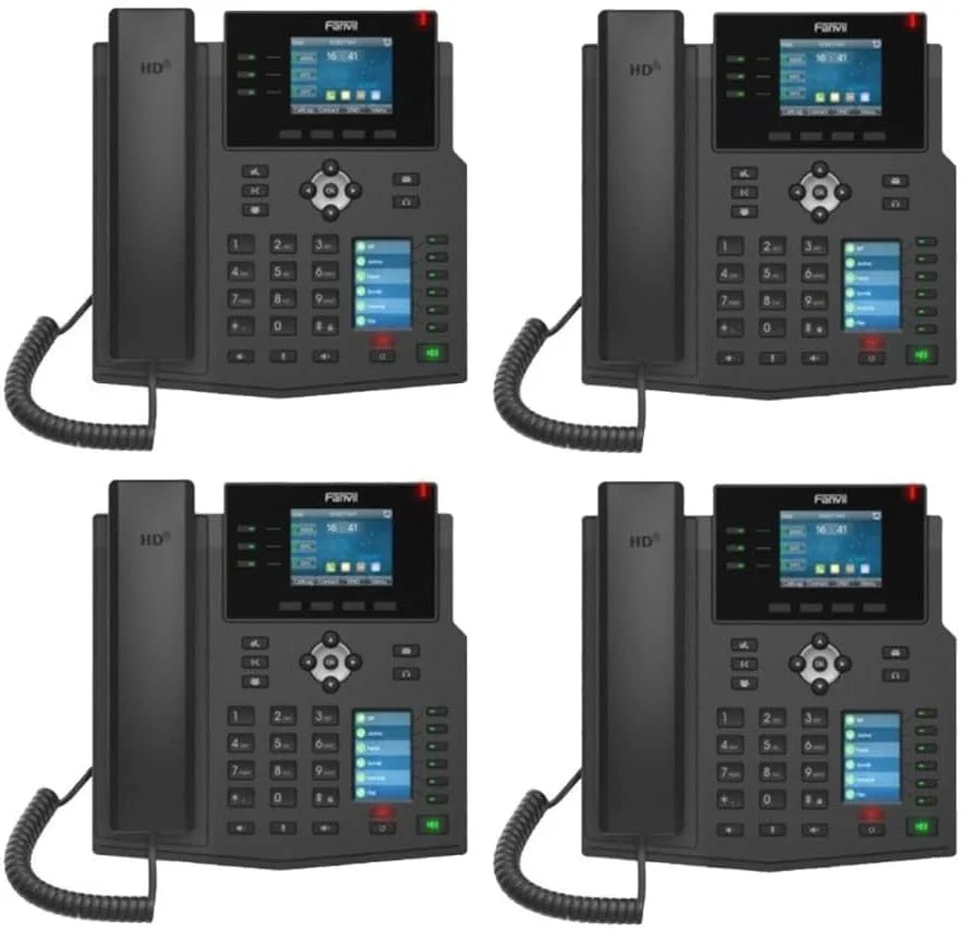 تلفن تحت شبکه گیگابیتی Fanvil مدل X4U، تلفن رومیزی سازمانی SIP با نمایشگر LCD دو رنگ (بسته 4 عددی)