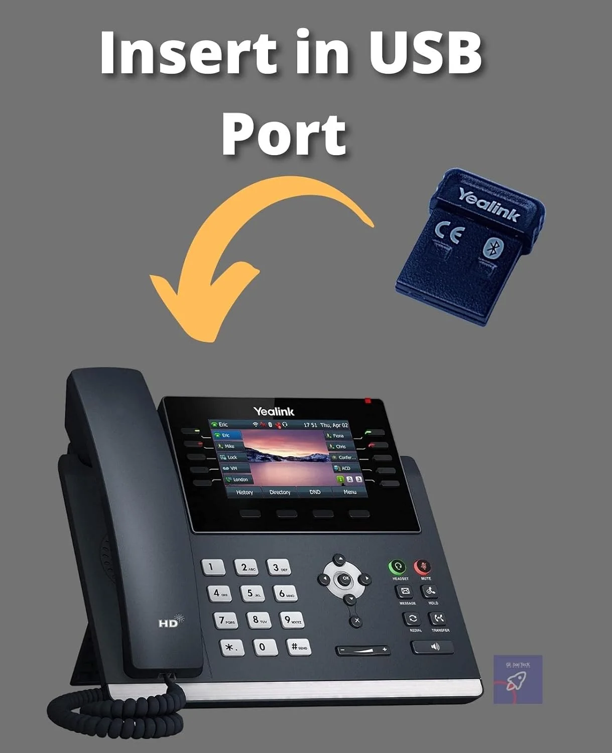 آداپتور بلوتوث Yealink BT41 گلوبال تک ورلدواید - دانگل USB برای هدفون/هدست - برای تلفن های IP Yealink T27G, T29G, T46G, T48G, T41S, T42S, T46S, T48S, T53 به همراه دستمال میکروفایبر GTW آداپتور بلوتوث Yealink BT41 گلوبال تک ورلدواید - دانگل USB برای هدفون/هدست - برای تلفن های IP Yealink T27G, T29G, T46G, T48G, T41S, T42S, T46S, T48S, T53 به همراه دستمال میکروفایبر GTW