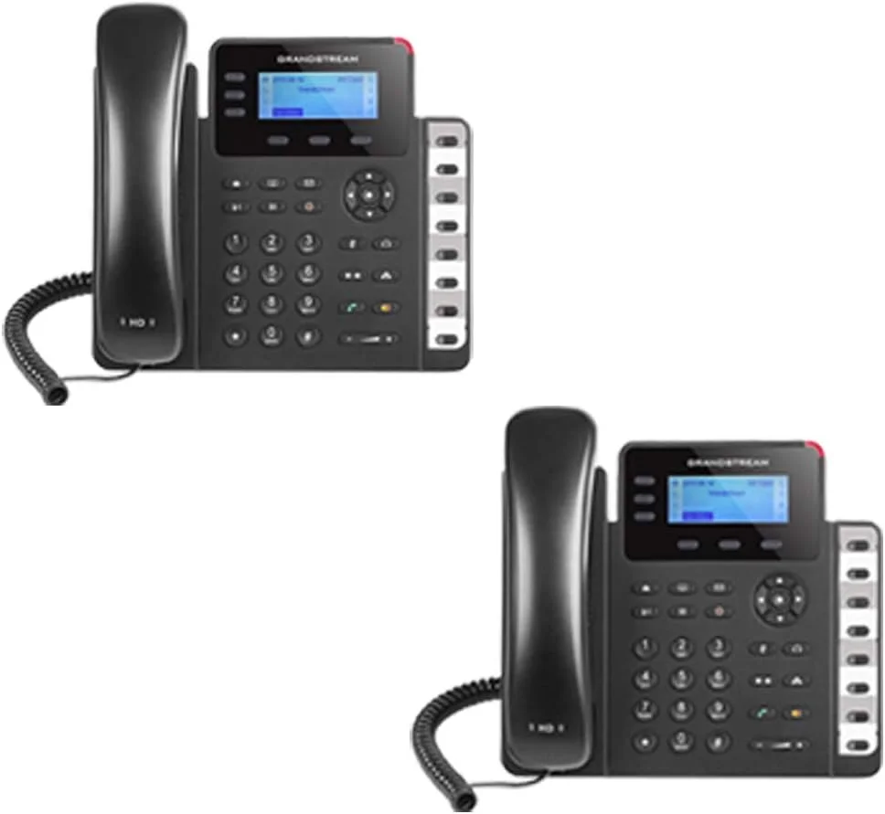بسته 2 عددی تلفن تحت شبکه گیگابیتی گرنداستریم GXP1630 با 3 خط، صفحه نمایش LCD و صدای HD و PoE