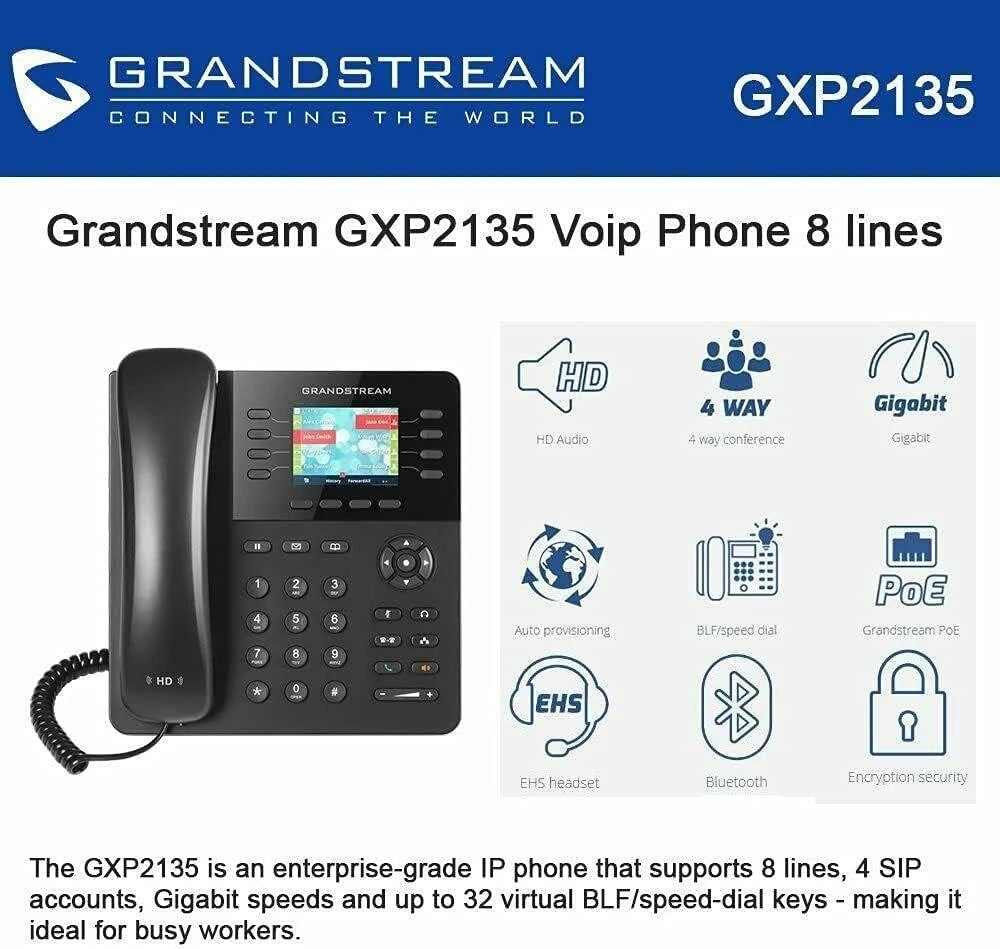تلفن تحت شبکه گرنداستریم GXP 2135 HD