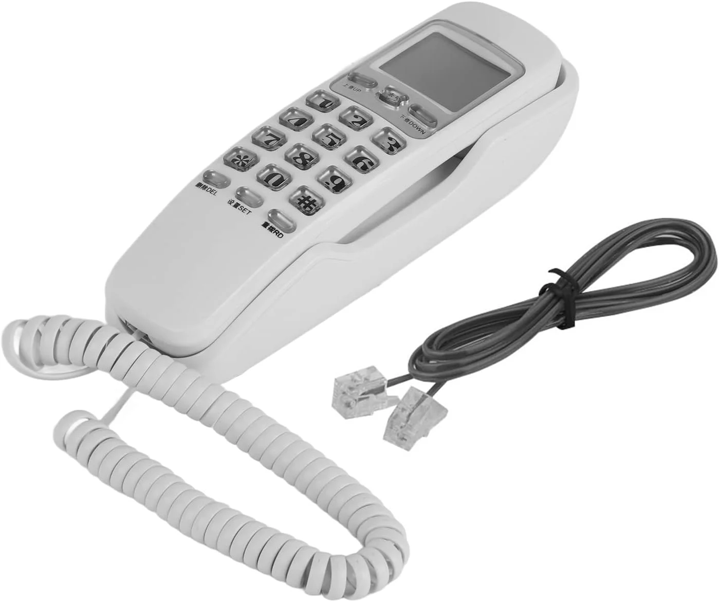 تلفن رومیزی دیواری، تلفن دیواری با قابلیت جستجوی تماس و نمایشگر تماس بدون تداخل، مناسب برای منزل، اداره، فروشگاه و هتل