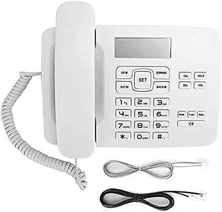 تلفن سیمی KX-T7001 با سیستم دوگانه FSK/DTMF نمایشگر LCD تقویم و شناسه تماس گیرنده برای تلفن رومیزی اداری خانگی