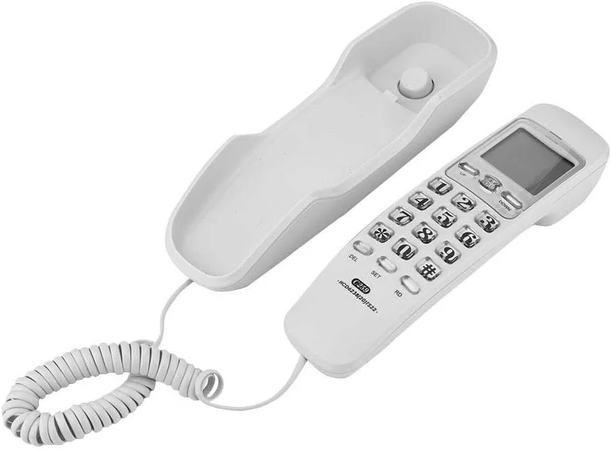 تلفن رومیزی دیواری، تلفن دیواری با قابلیت جستجوی تماس و نمایشگر تماس بدون تداخل، مناسب برای منزل، اداره، فروشگاه و هتل