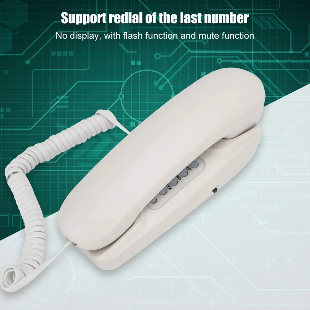 تلفن ثابت، تلفن رومیزی و دیواری با قابلیت شماره گیری مجدد آخرین شماره برای خانه، دفتر، هتل (سفید) تلفن ثابت، تلفن رومیزی و دیواری با قابلیت شماره گیری مجدد آخرین شماره برای خانه، دفتر، هتل (سفید)