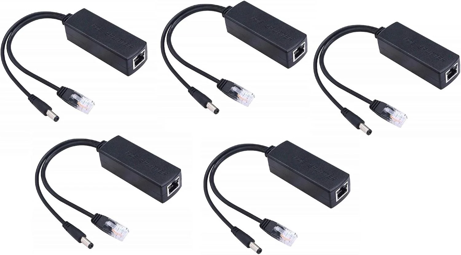 اسپلیتر PoE اکتیو LipiWorld®، آداپتور پاور اور اترنت 48 ولت به 12 ولت برای دوربین مداربسته IP، تلفن IP، دستگاه های PoE و سوئیچ های PoE (بسته 5 عددی)